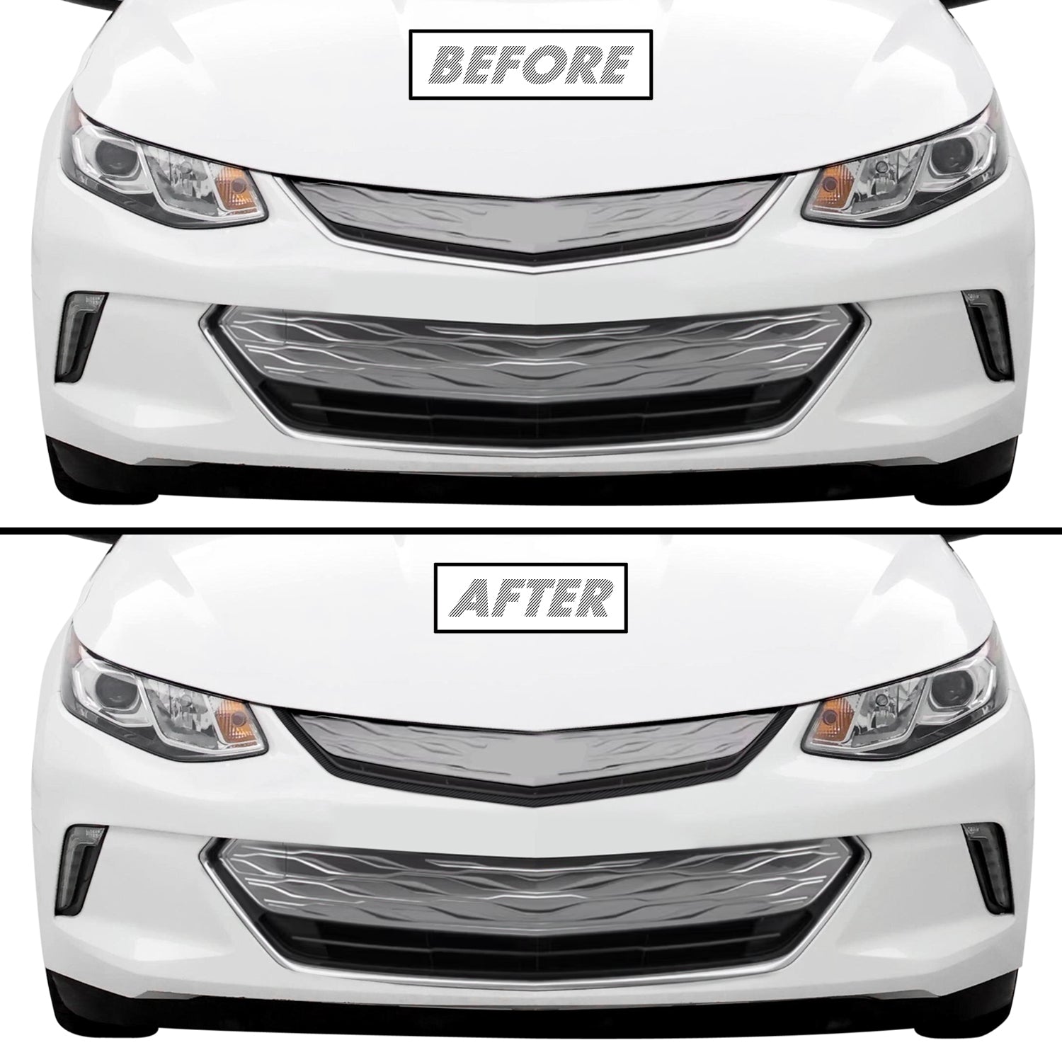 2016-2019 Chevrolet Volt | Upper Front Grill Trim Chrome Delete PreCut Vinyl Wrap