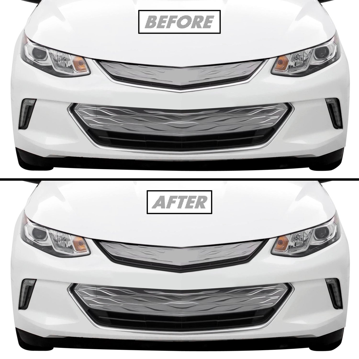 2016-2019 Chevrolet Volt | Upper Front Grill Trim Chrome Delete PreCut Vinyl Wrap