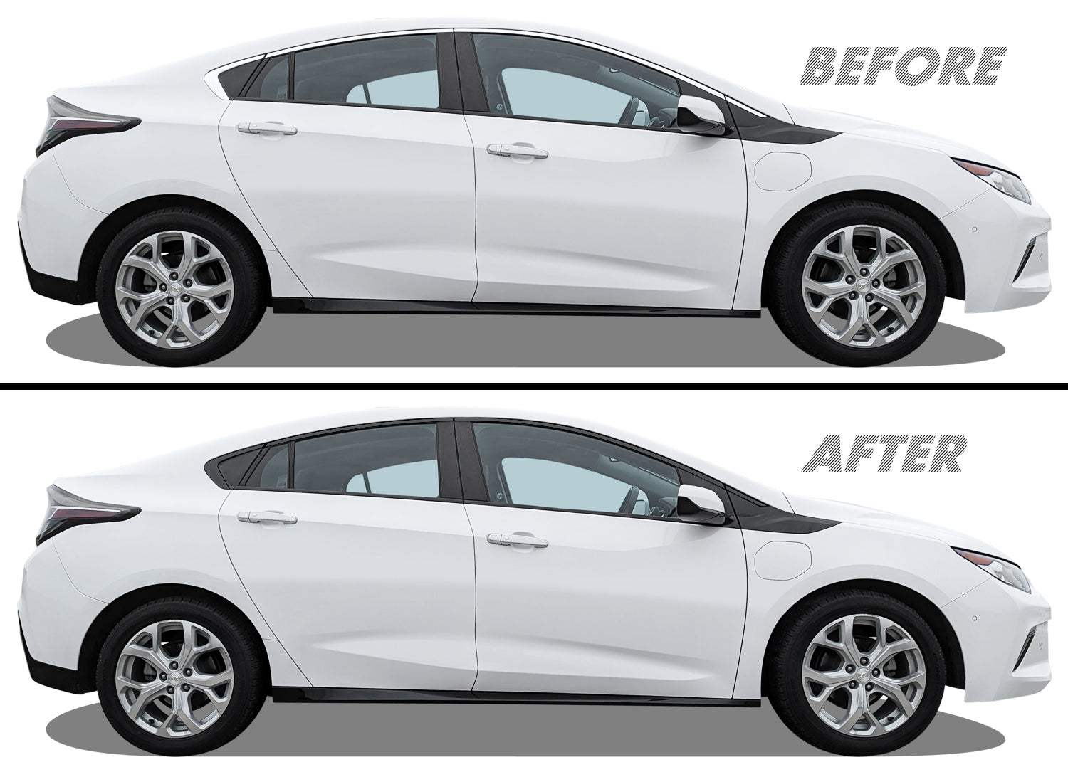 2016-2019 Chevrolet Volt | Window Trim Chrome Delete PreCut Vinyl Wrap