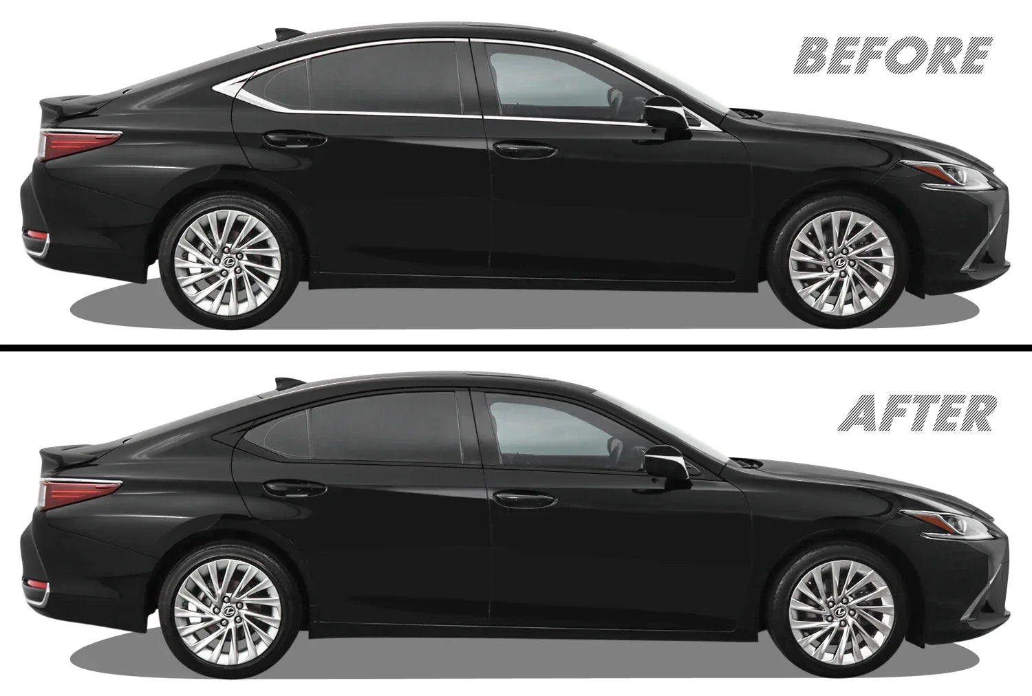 2019-2023 Lexus ES | Window Trim Chrome Delete PreCut Vinyl Wrap