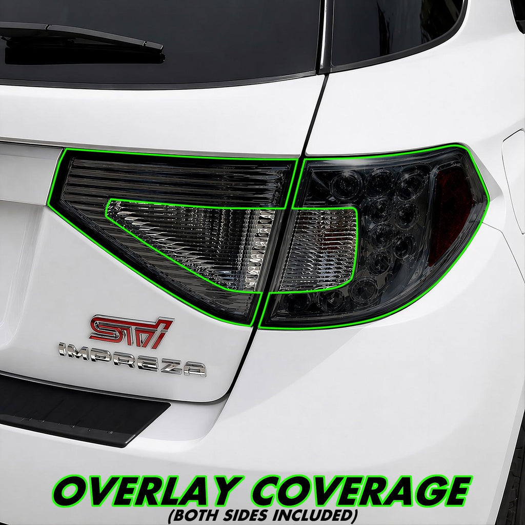 2008-2014 Subaru Impreza WRX Hatchback | Tail Light Cutout PreCut Tint Overlays