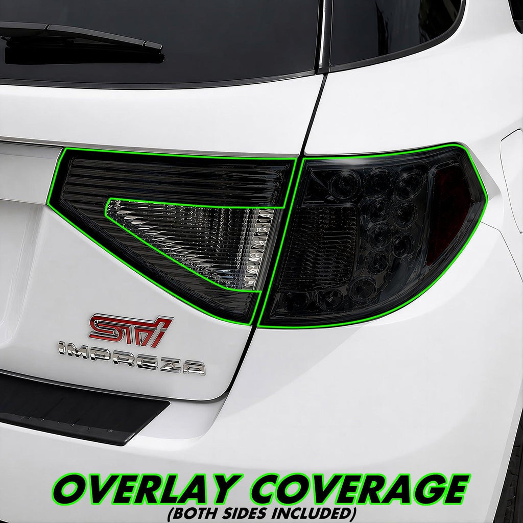 2008-2014 Subaru Impreza WRX Hatchback | Tail Light Reverse Cutout PreCut Tint Overlays
