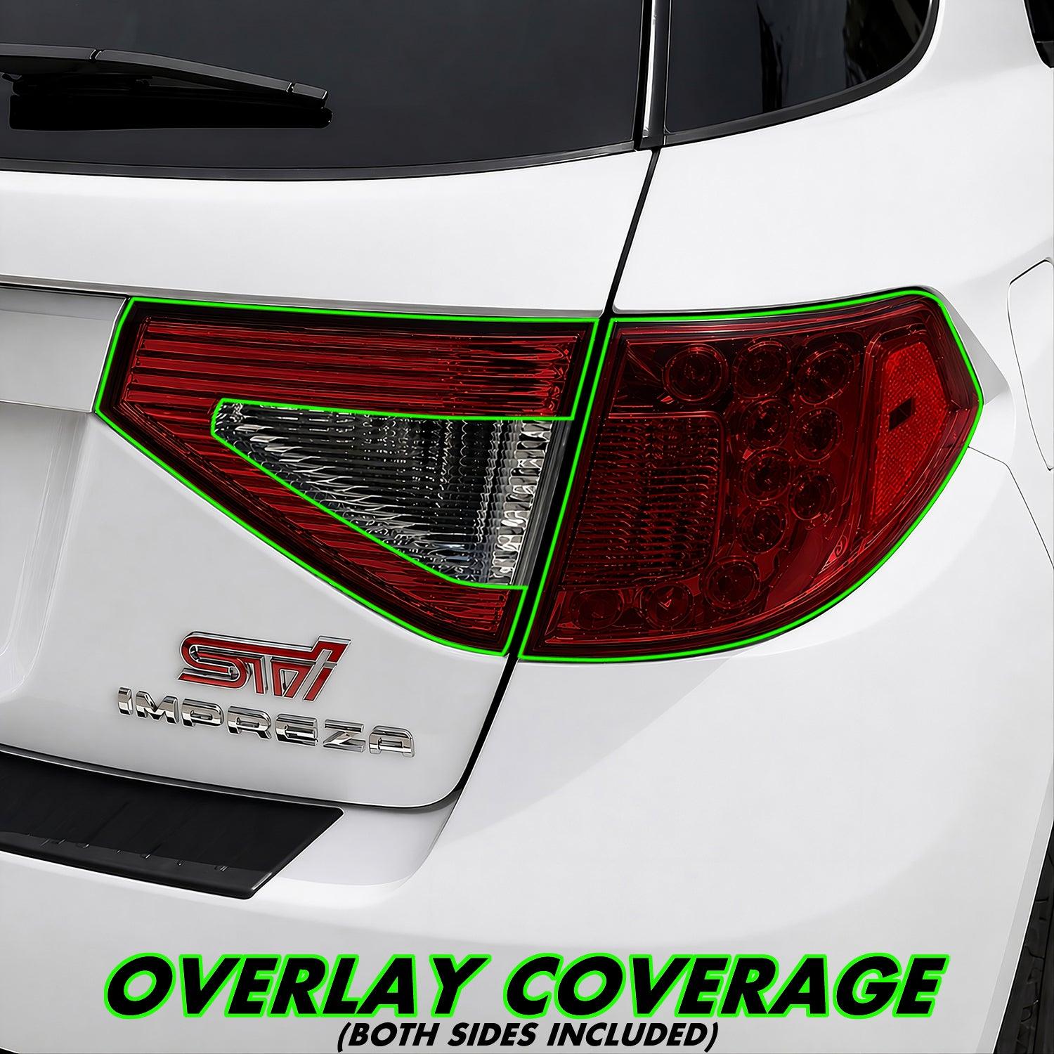 2008-2014 Subaru Impreza WRX Hatchback | Tail Light Reverse Cutout PreCut Tint Overlays