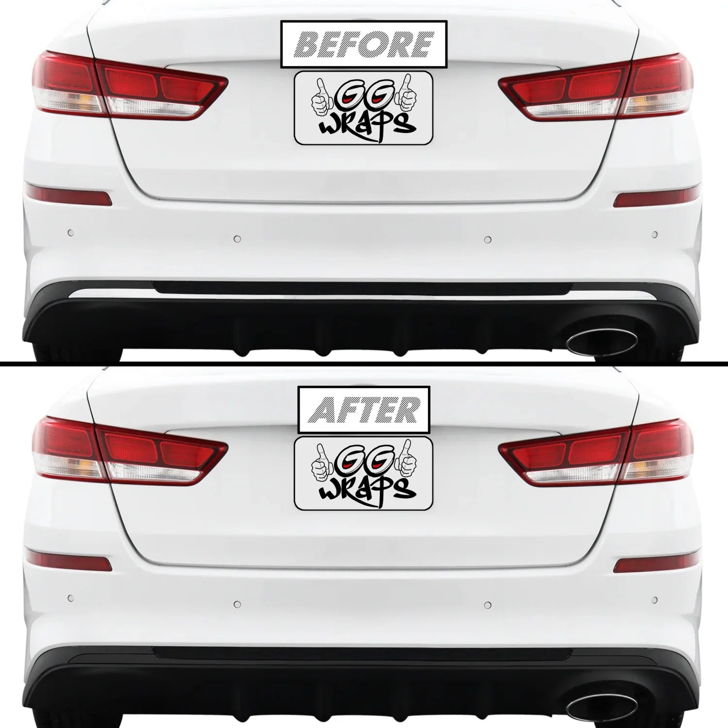 2019-2020 Kia Optima | Rear Bumper Diffuser Trim Chrome Delete PreCut Vinyl Wrap