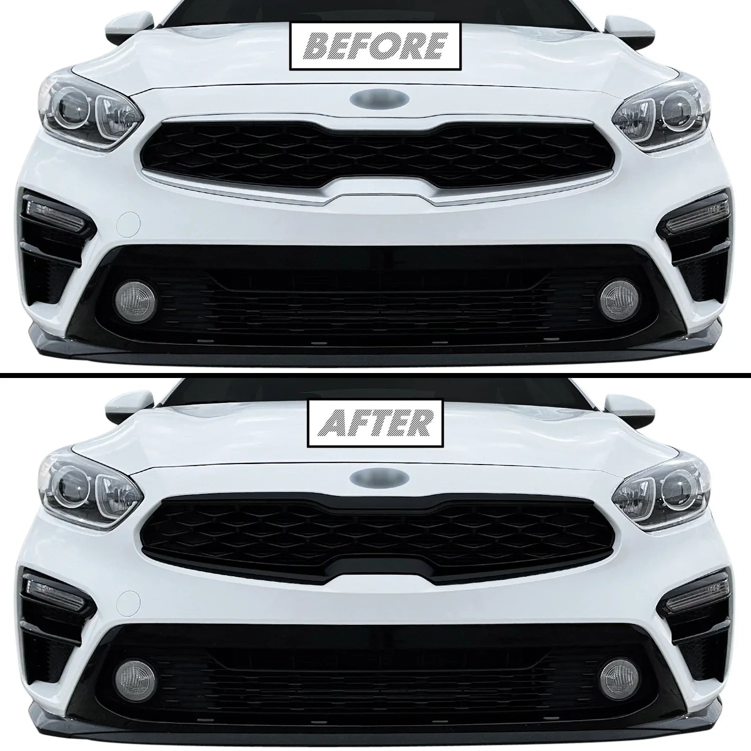 2019-2021 Kia Forte | Front Grill Trim Chrome Delete PreCut Vinyl Wrap