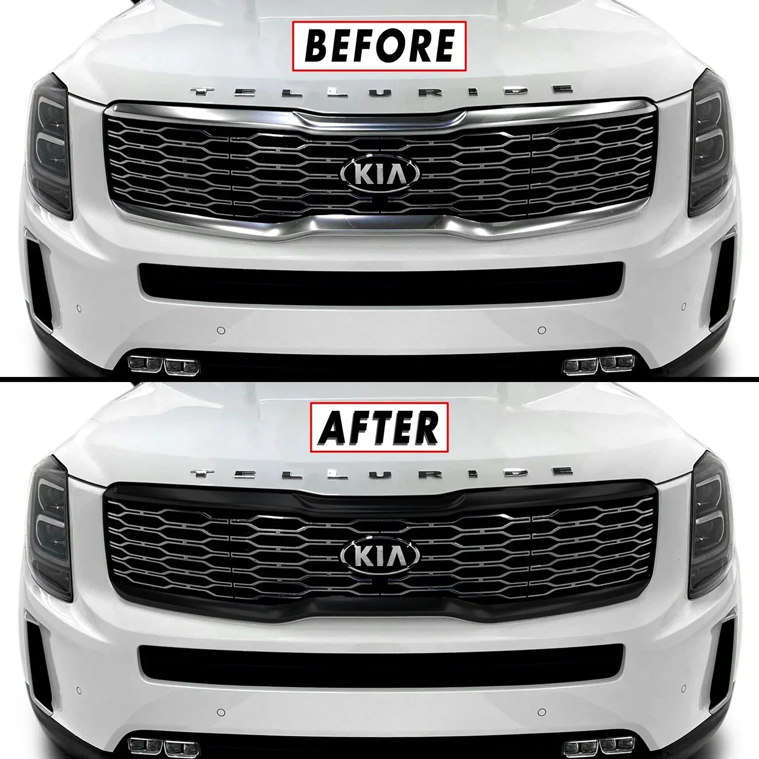 2020-2022 Kia Telluride | Front Grill Trim Chrome Delete PreCut Vinyl Wrap