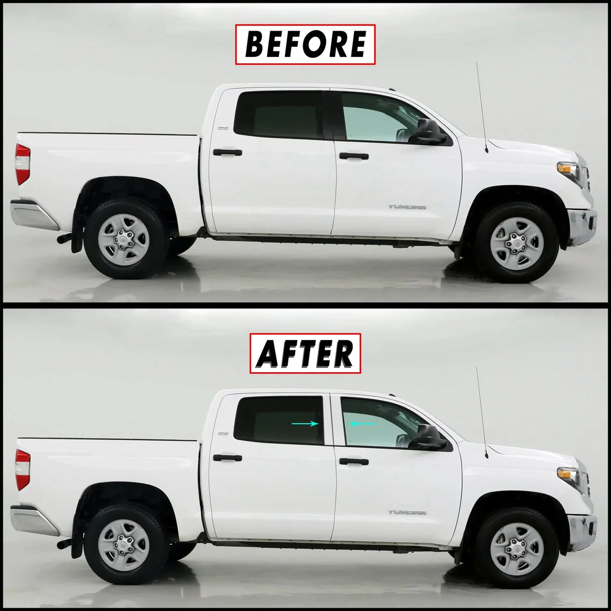 4-Piece Gloss Black Pillar Post Covers For 2007-2021 Toyota Tundra - Door Trim Window Decals, Easy Install
