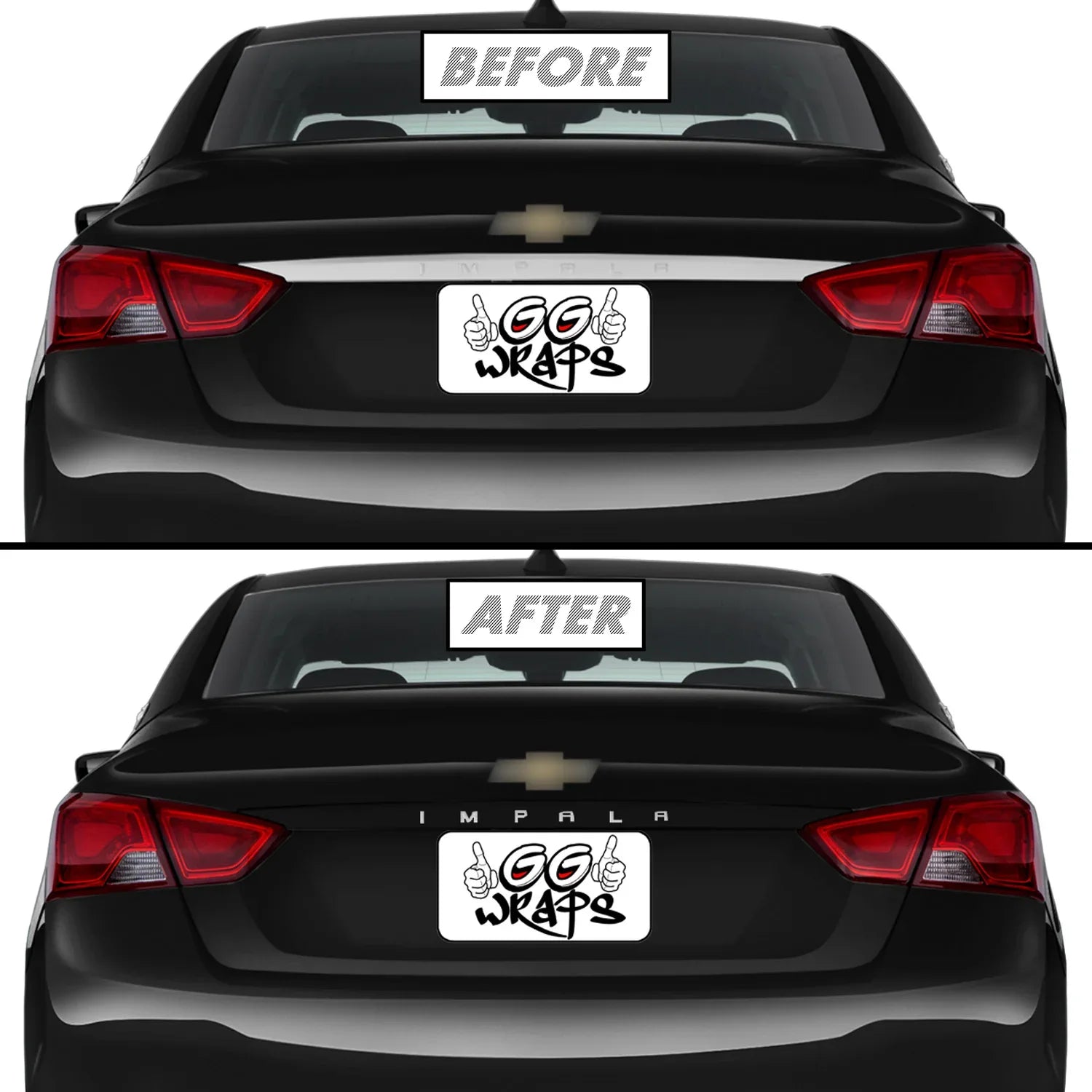 2014-2020 Chevrolet Impala | Rear Trunk Trim Chrome Delete PreCut Vinyl Wrap