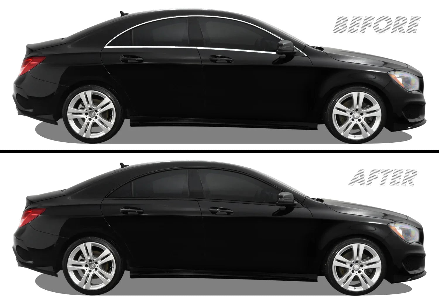 2013-2019 Mercedes CLA | Window Trim Chrome Delete PreCut Vinyl Wrap