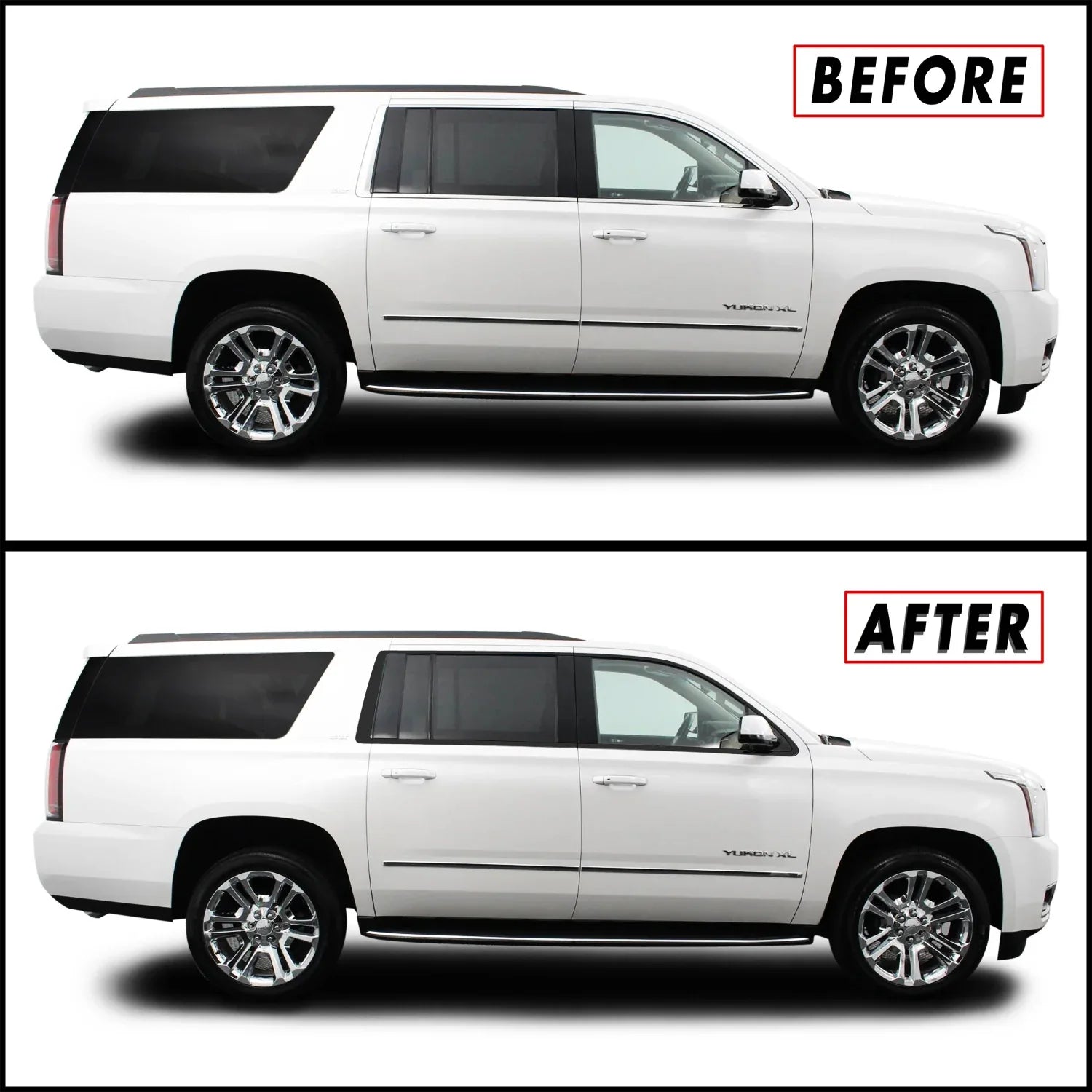 Chrome Rear Tailgate Trim Molding For 2016-2019 GMC Yukon XL - Pre-Cut, Peel & Stick
