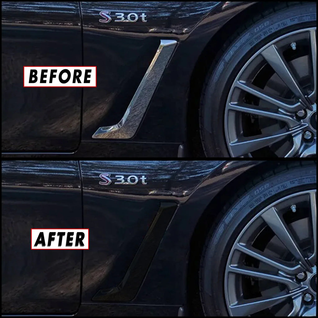 2017-2022 Infiniti Q60 | Fender Vent Trim Chrome Delete PreCut Vinyl Wrap