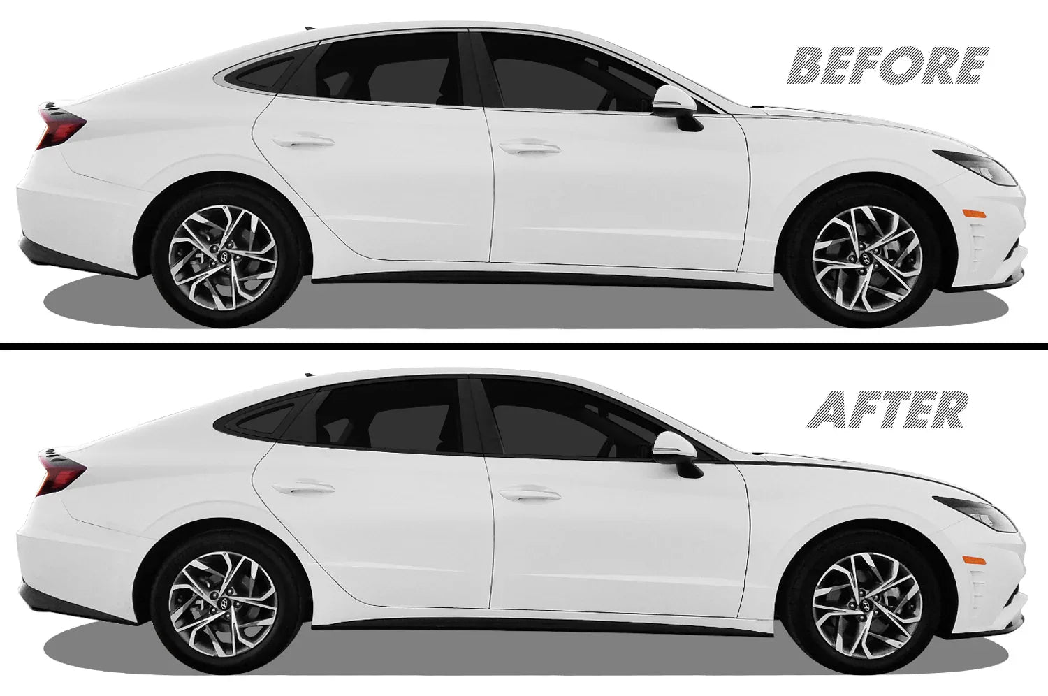 2020-2023 Hyundai Sonata | Window Trim Chrome Delete PreCut Vinyl Wrap