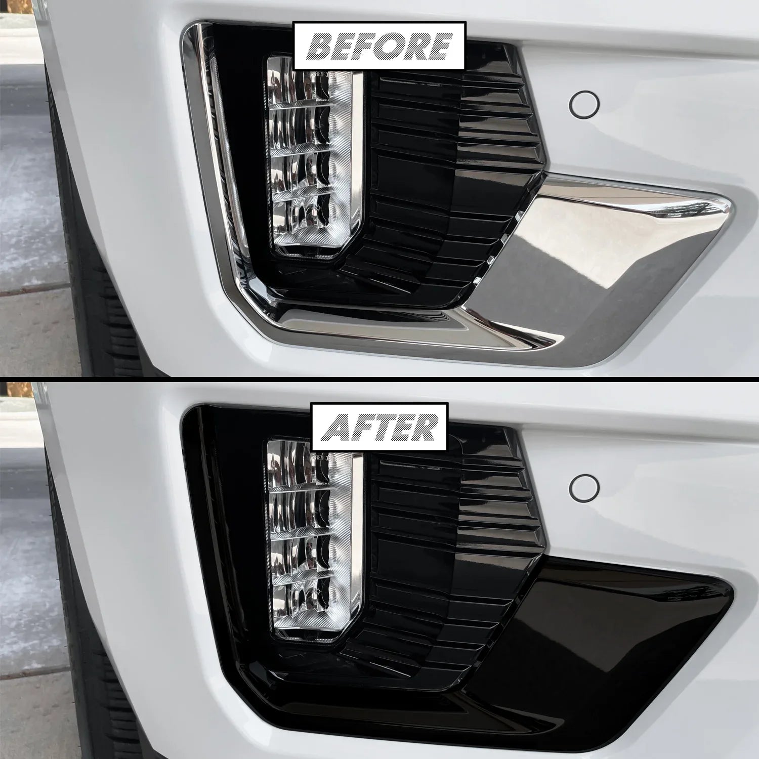 2021-2023 GMC Yukon | Fog Light Trim Chrome Delete PreCut Vinyl Wrap