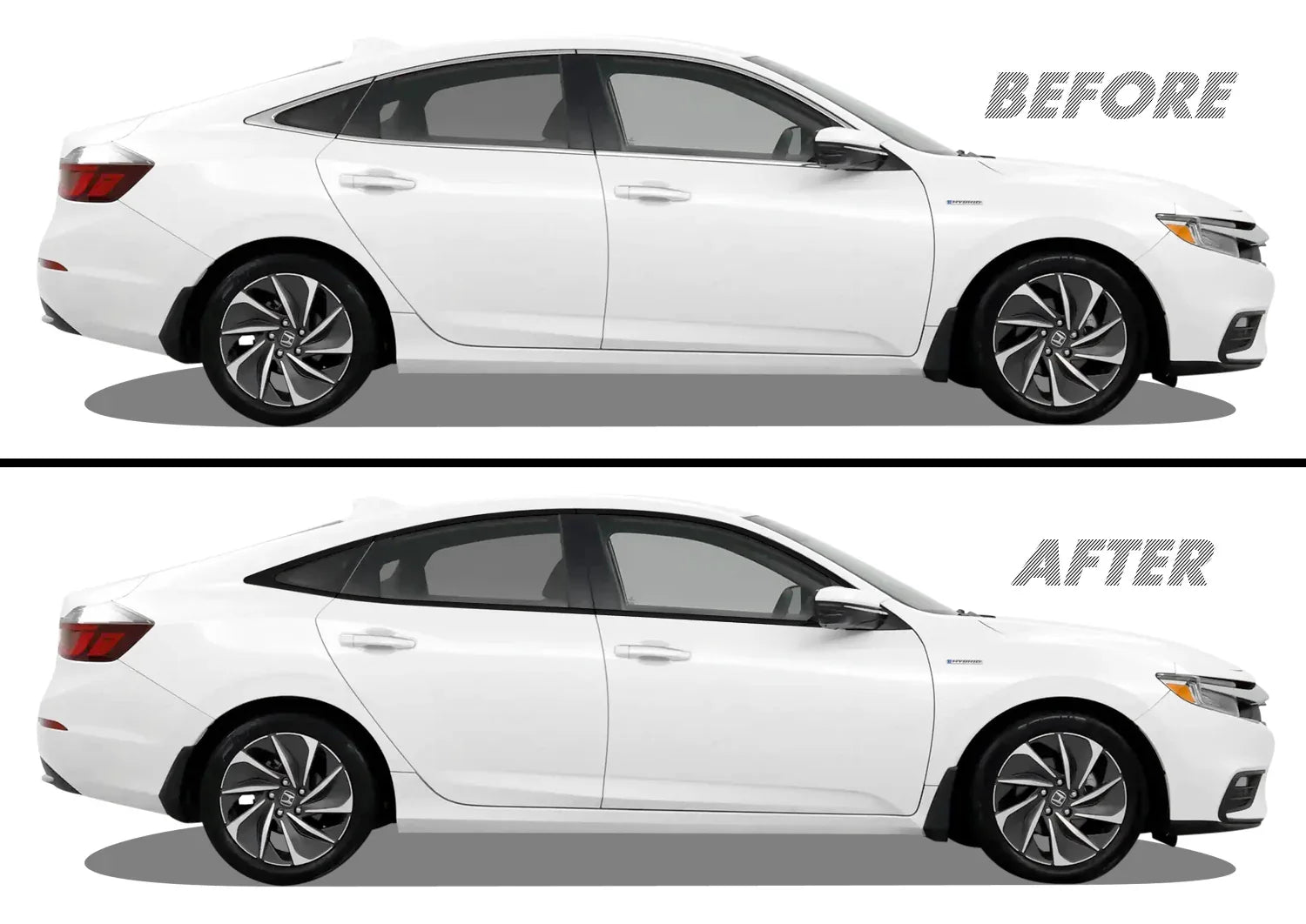 2019-2022 Honda Insight | Window Trim Chrome Delete PreCut Vinyl Wrap