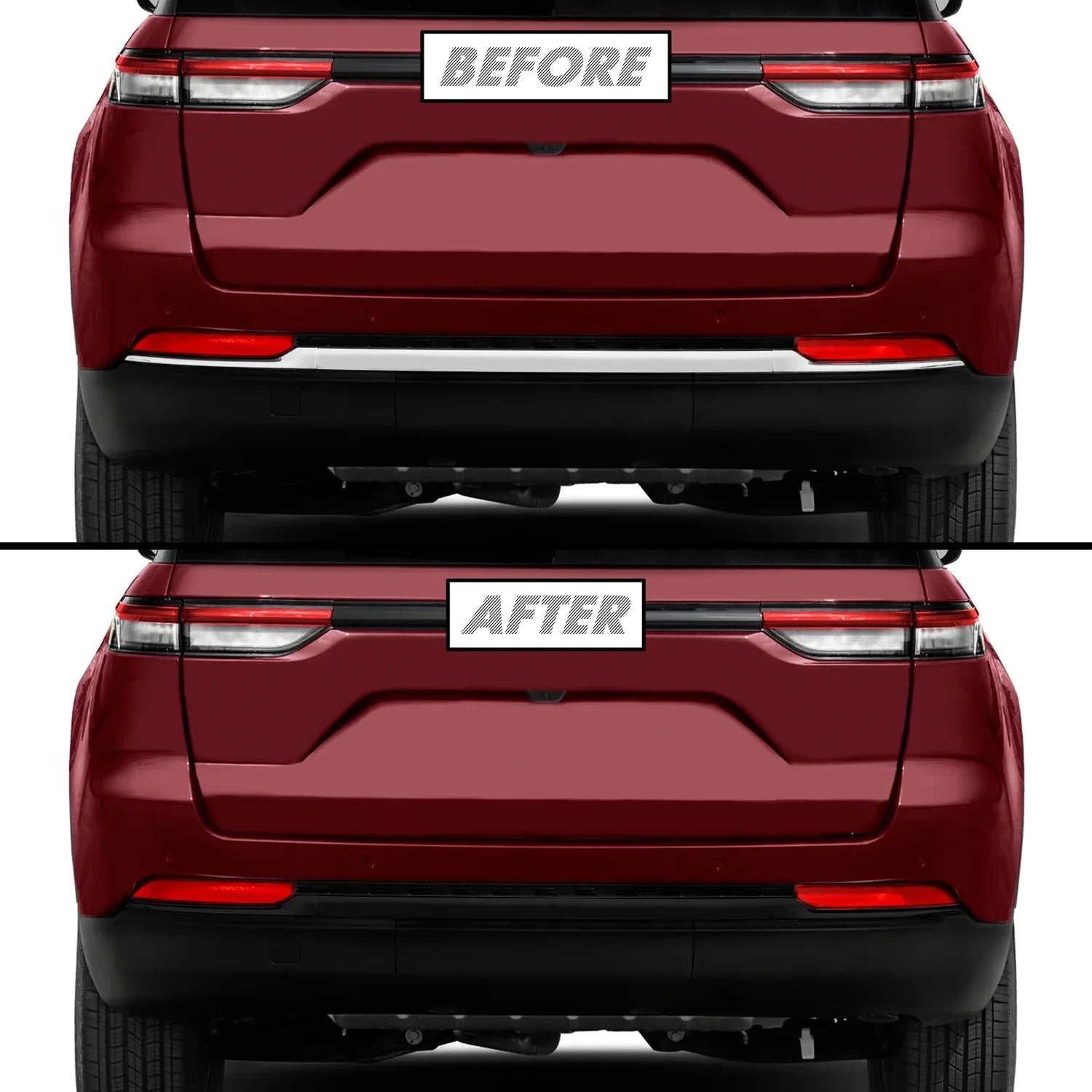 2022-2026 Jeep Grand Cherokee | Rear Bumper Trim Chrome Delete PreCut Vinyl Wrap