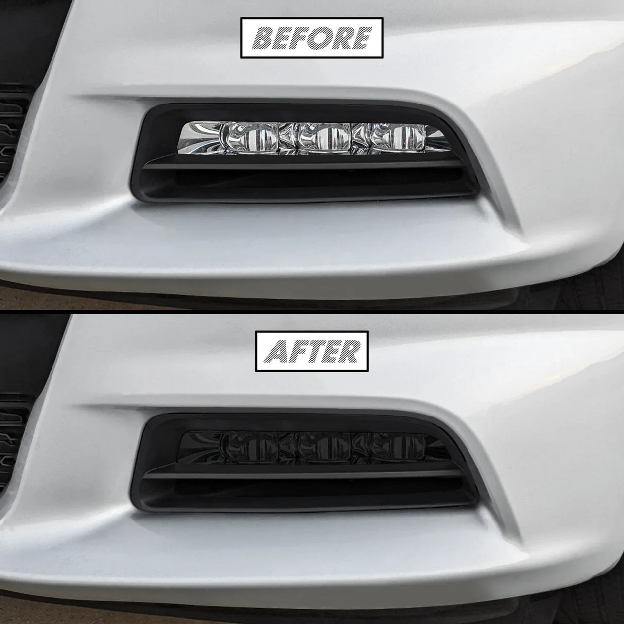 2015-2022 Dodge Charger | Fog Light Precut Tint Overlays Dark Smoke 2015-2022 Dodge Charger | Fog Light Precut Tint Overlays Dark Smoke