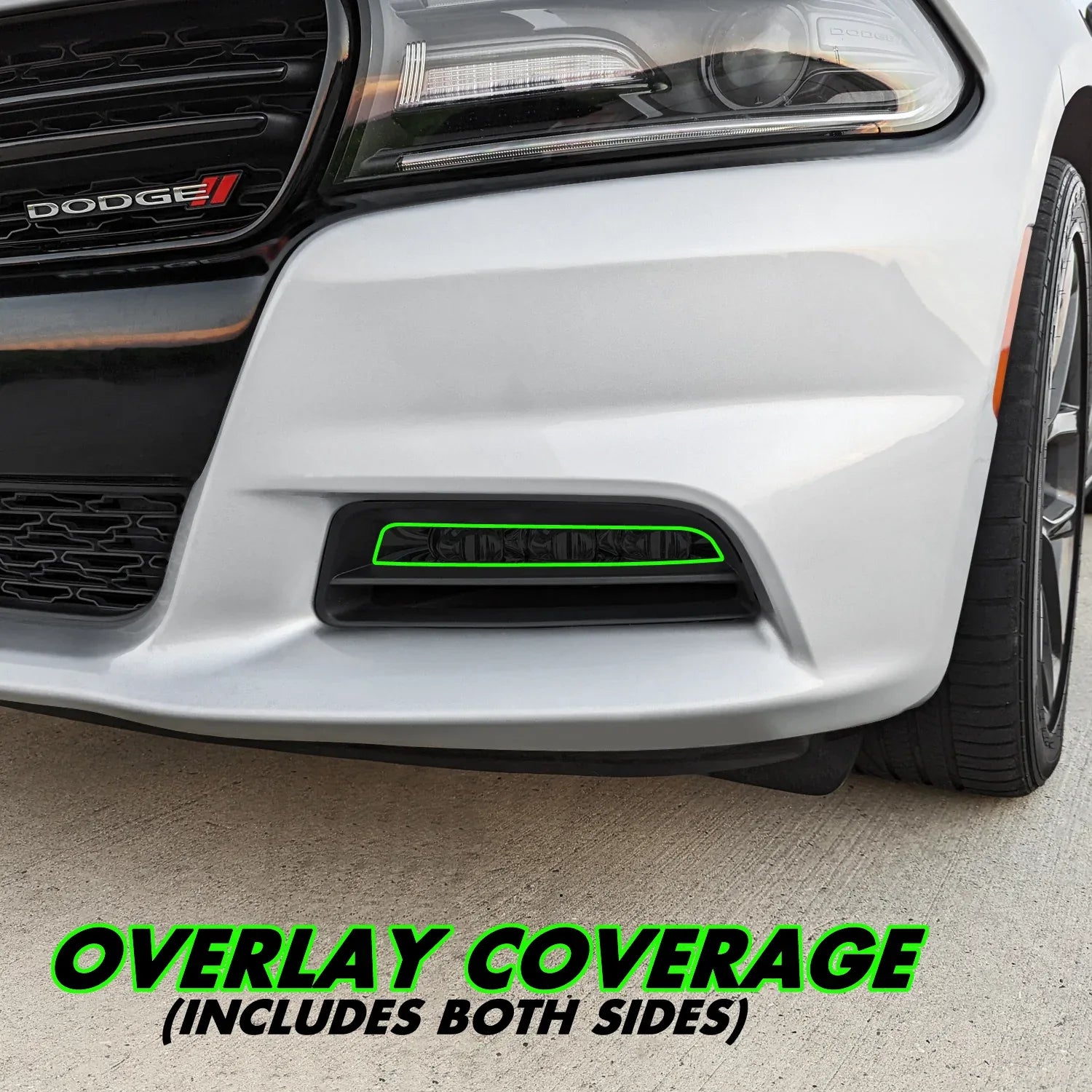 2015-2022 Dodge Charger | Fog Light PreCut Tint Overlays Dark Smoke 2015-2022 Dodge Charger | Fog Light PreCut Tint Overlays Dark Smoke