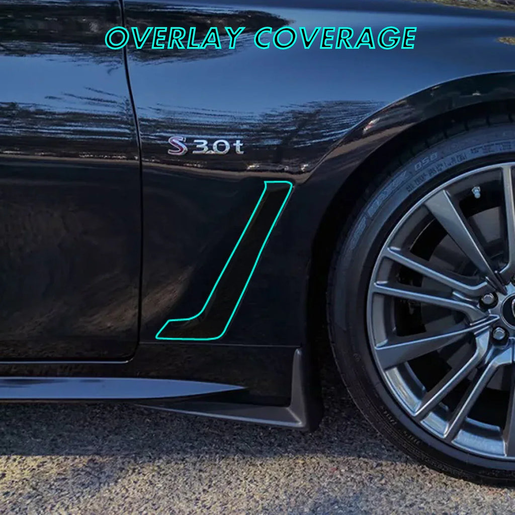 2017-2022 Infiniti Q60 | Fender Vent Trim Chrome Delete PreCut Vinyl Wrap