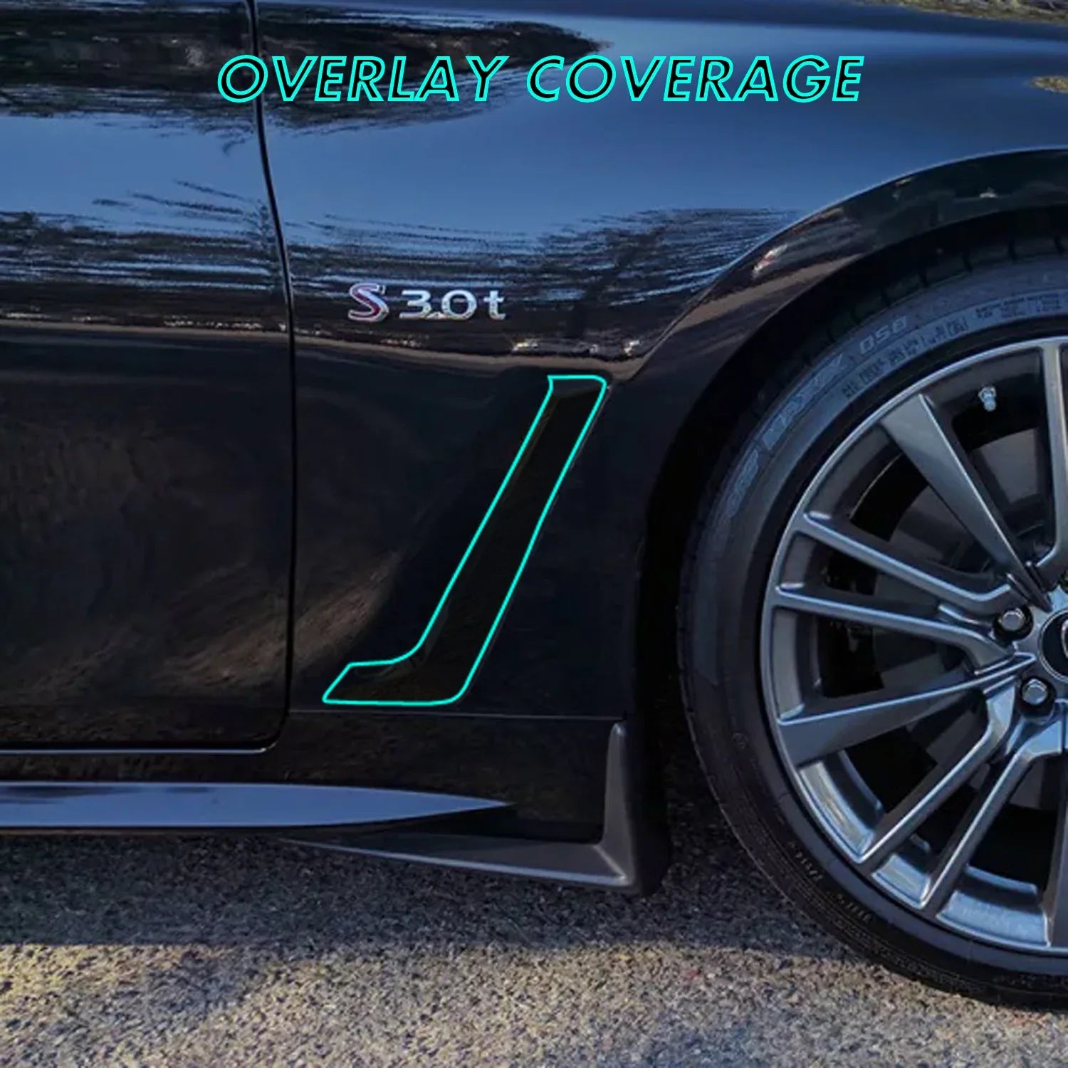 2017-2022 Infiniti Q60 | Fender Vent Trim Chrome Delete PreCut Vinyl Wrap