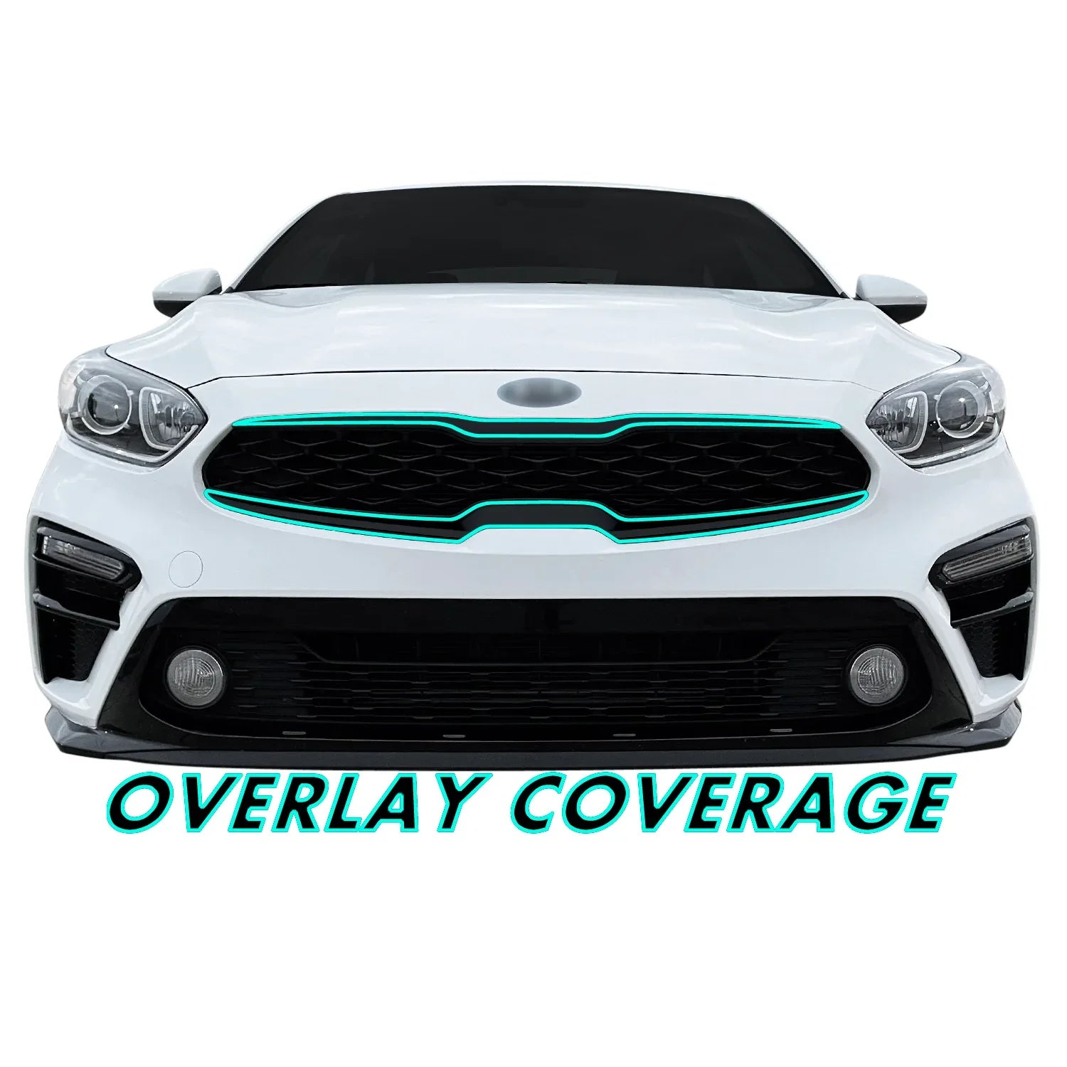 2019-2021 Kia Forte | Front Grill Trim Chrome Delete PreCut Vinyl Wrap
