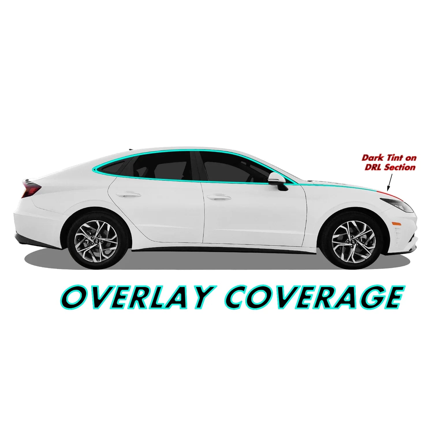 2020-2023 Hyundai Sonata | Window Trim Chrome Delete PreCut Vinyl Wrap