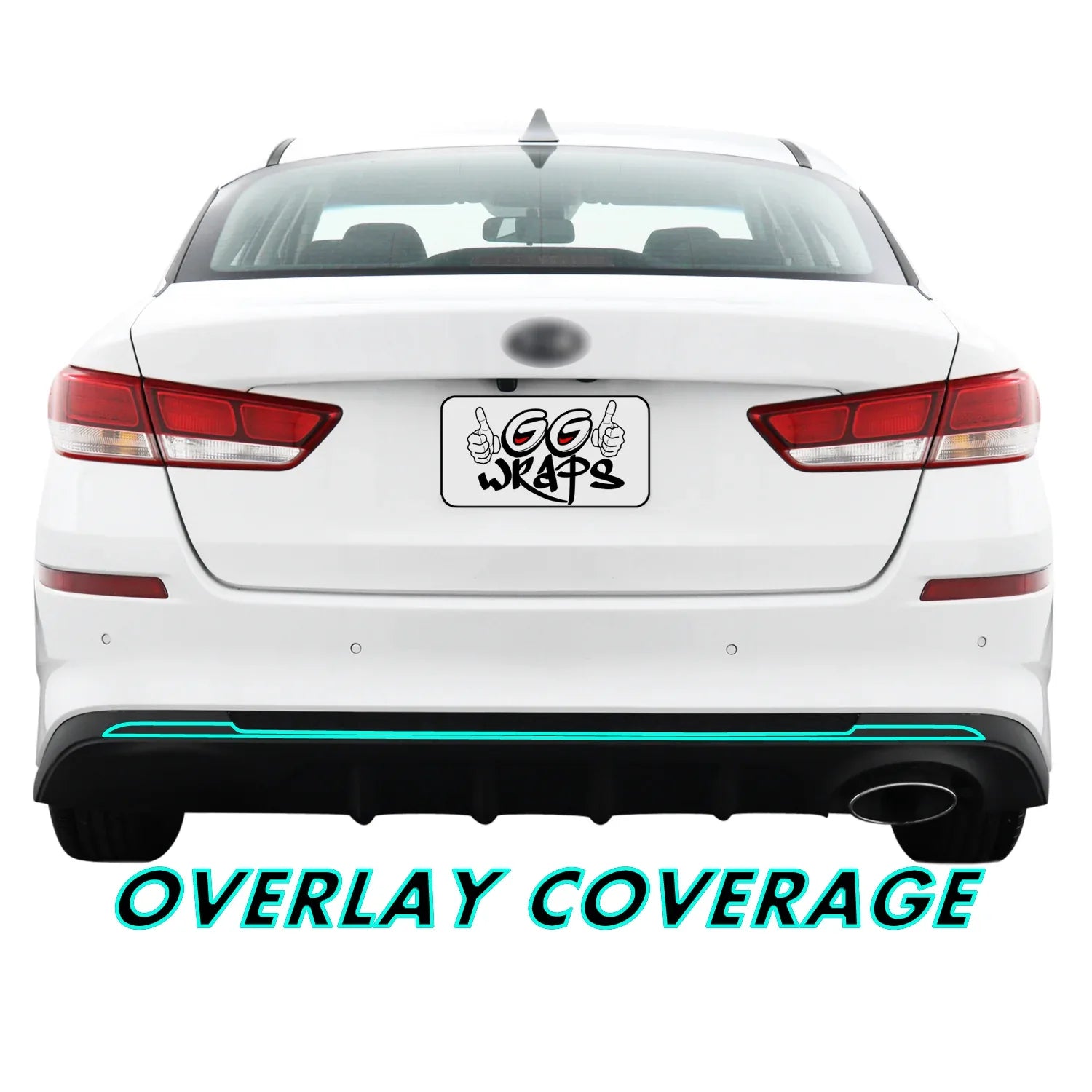 2019-2020 Kia Optima | Rear Bumper Diffuser Trim Chrome Delete PreCut Vinyl Wrap