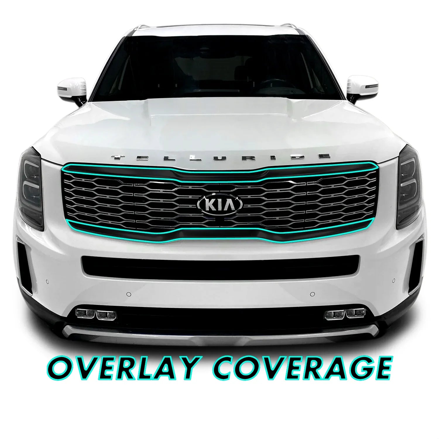 2020-2022 Kia Telluride | Front Grill Trim Chrome Delete PreCut Vinyl Wrap