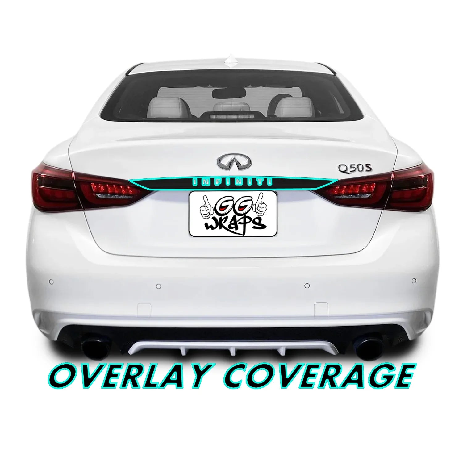 2018-2023 Infiniti Q50 | Rear Trunk Trim Chrome Delete PreCut Vinyl Wrap