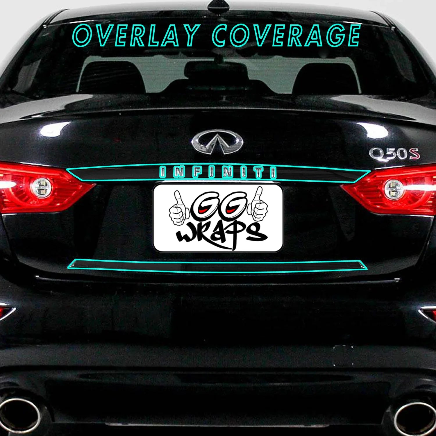 2014-2017 Infiniti Q50 | Rear Trunk Trim Chrome Delete PreCut Vinyl Wrap