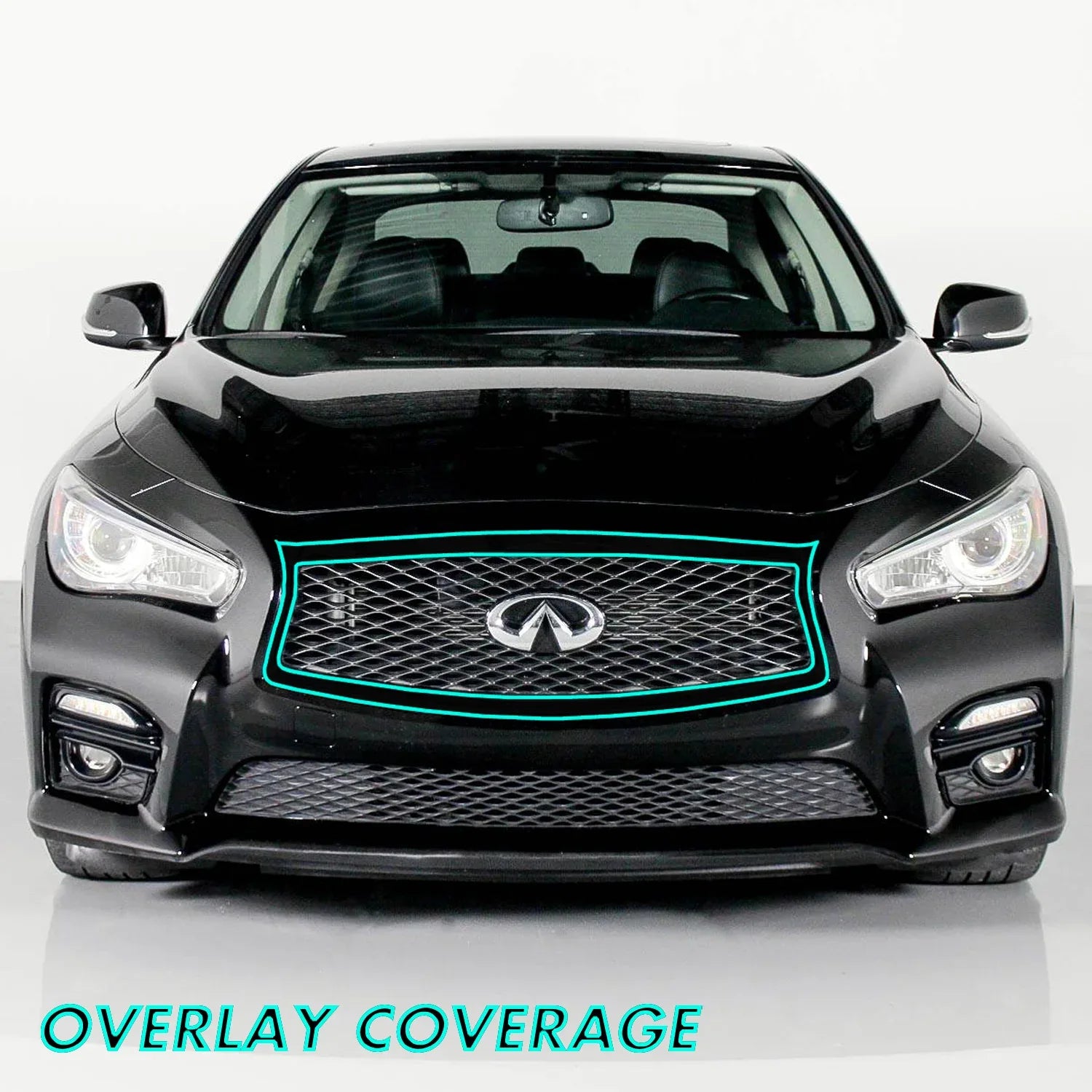 2014-2017 Infiniti Q50 | Front Grill Trim Chrome Delete PreCut Vinyl Wrap