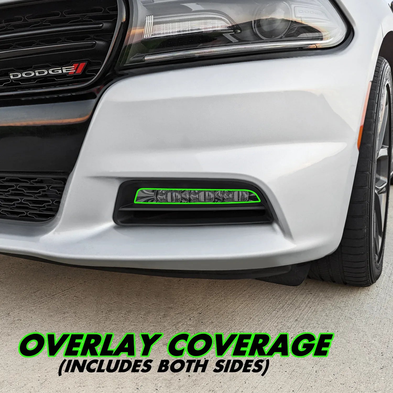 2015-2022 Dodge Charger | Fog Light PreCut Tint Overlays Dark Smoke 2015-2022 Dodge Charger | Fog Light PreCut Tint Overlays Dark Smoke