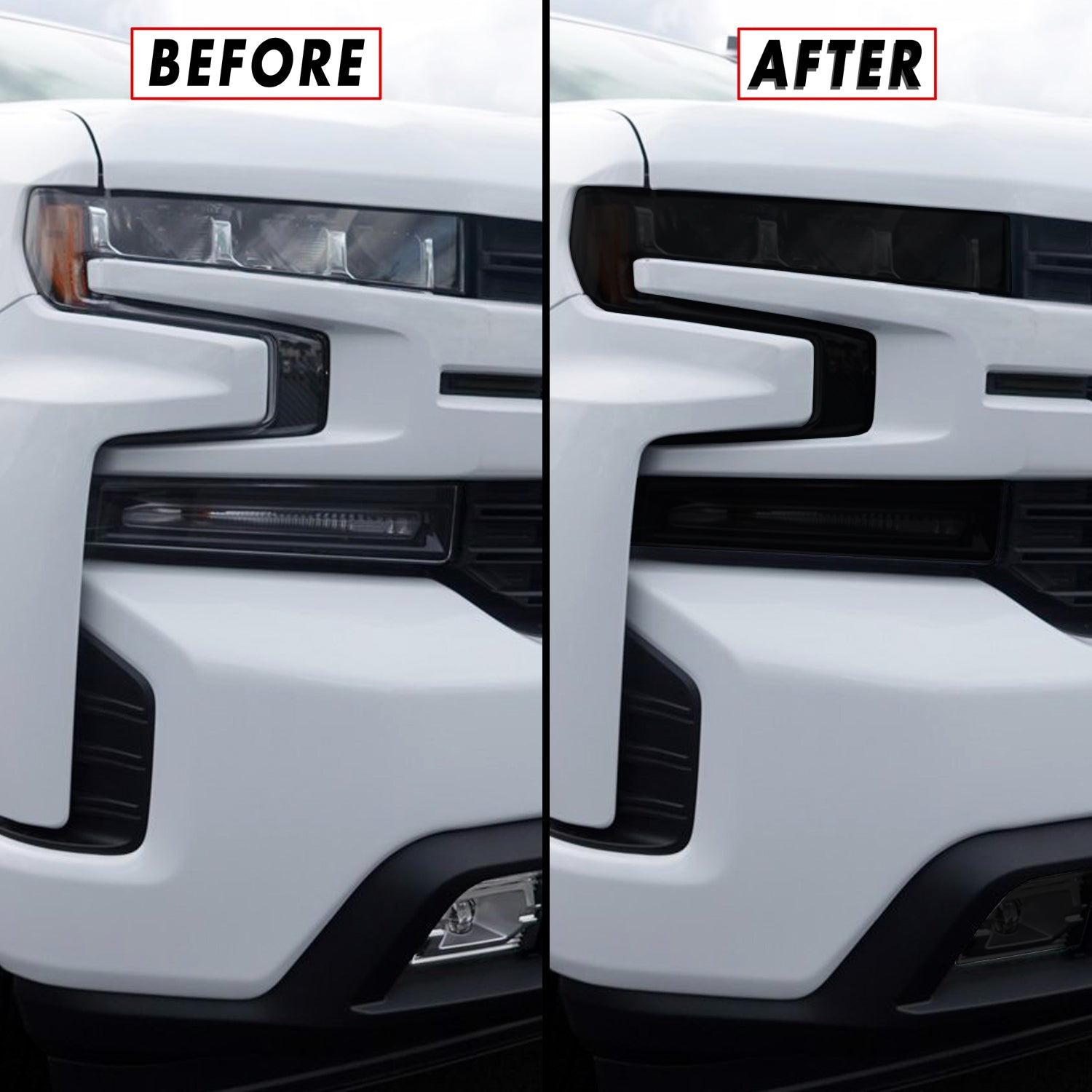 FOR 14-15 CHEVY SILVERADO SMOKE HEAD LIGHT PRECUT TINT COVER - Foto 12