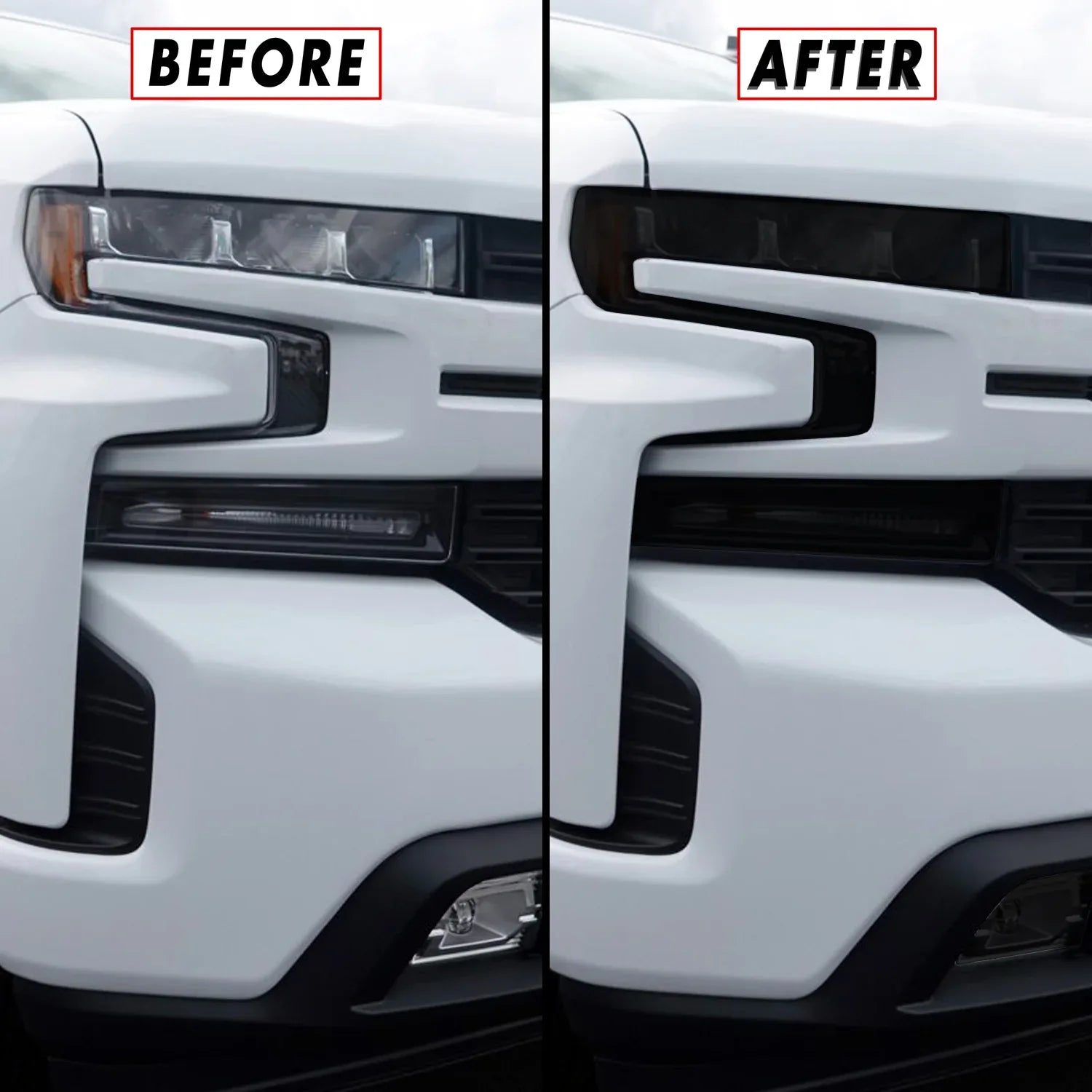 2019-2021 Chevrolet Silverado 1500 | Headlight PreCut Tint Overlays
