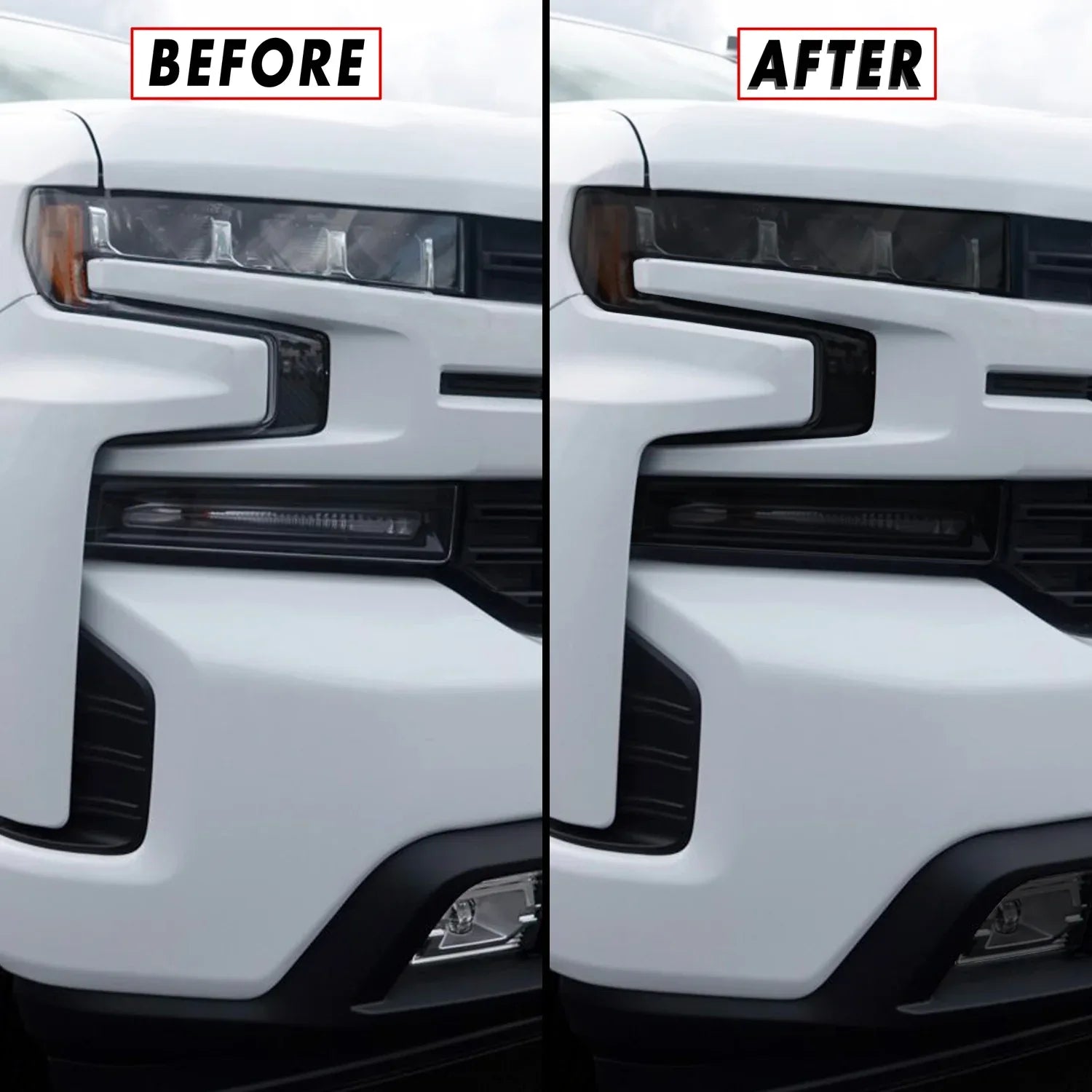 2019-2021 Chevrolet Silverado 1500 | Headlight PreCut Tint Overlays