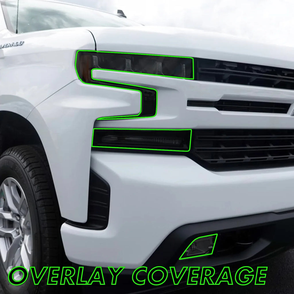 2019-2021 Chevrolet Silverado 1500 | Headlight PreCut Tint Overlays