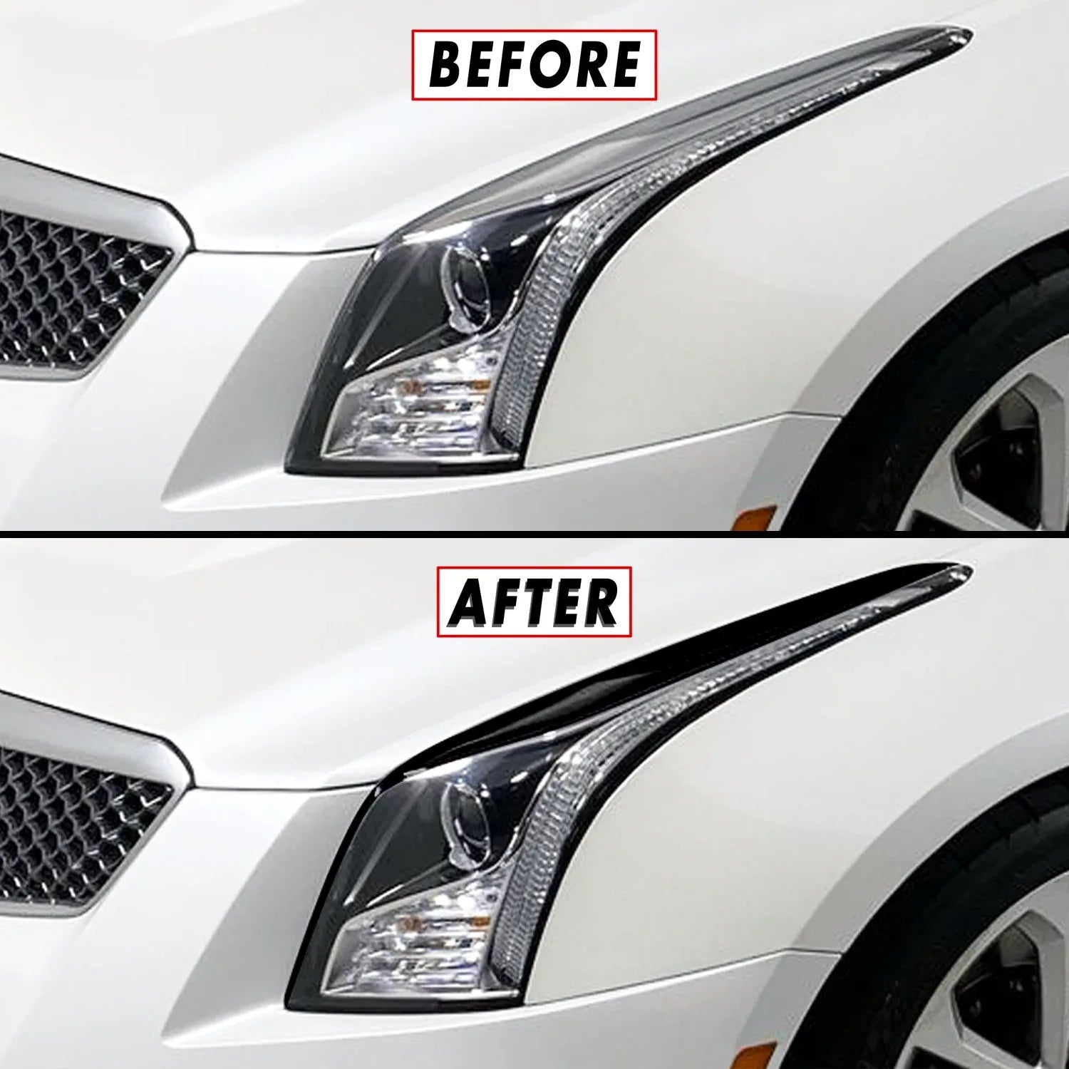 2013-2019 Cadillac ATS | Headlight Eyelid PreCut Vinyl Overlays