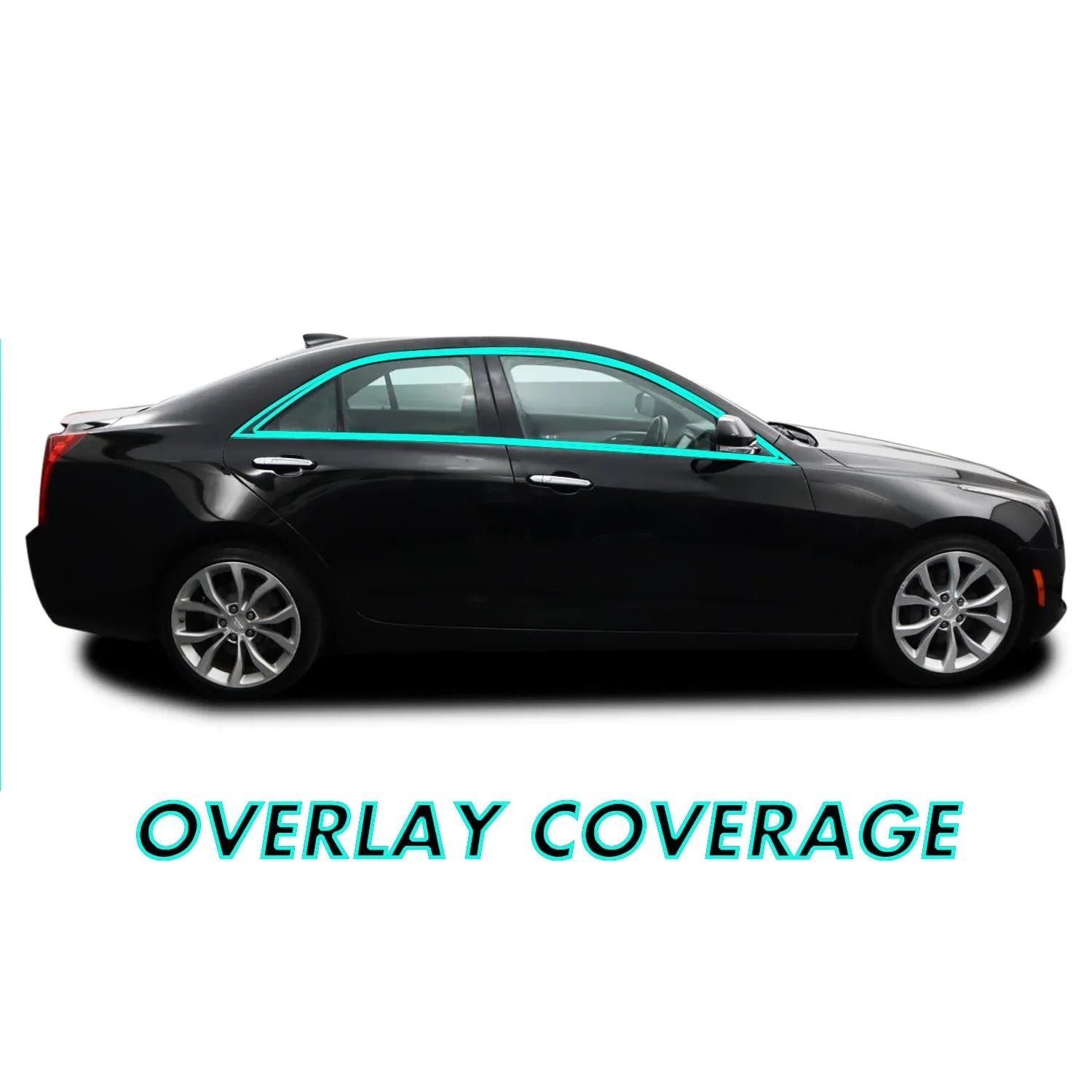 2013-2018 Cadillac ATS Sedan | Window Trim Chrome Delete PreCut Vinyl Wrap