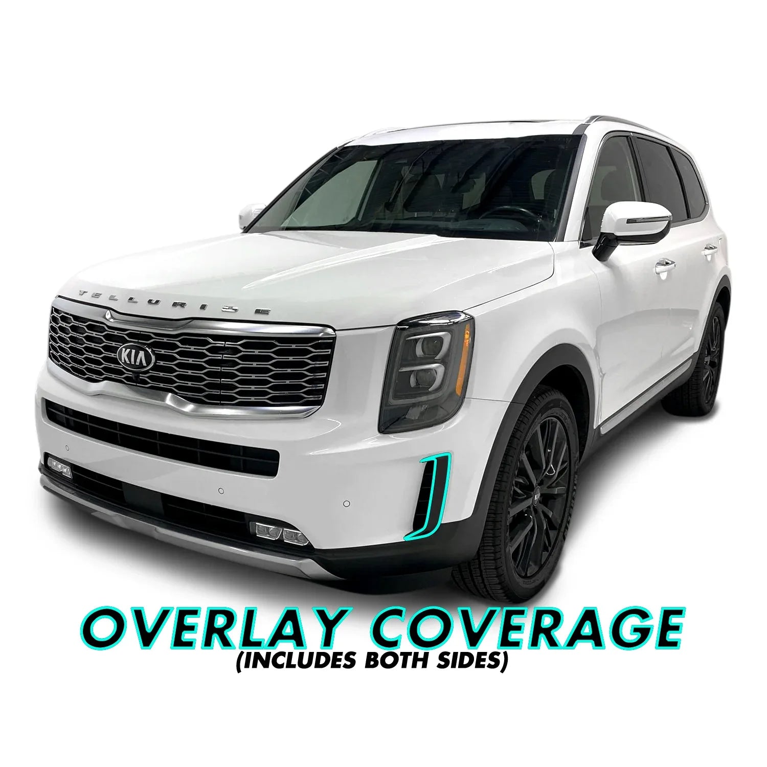 2020-2022 Kia Telluride | Front Bumper Trim Chrome Delete PreCut Vinyl Wrap