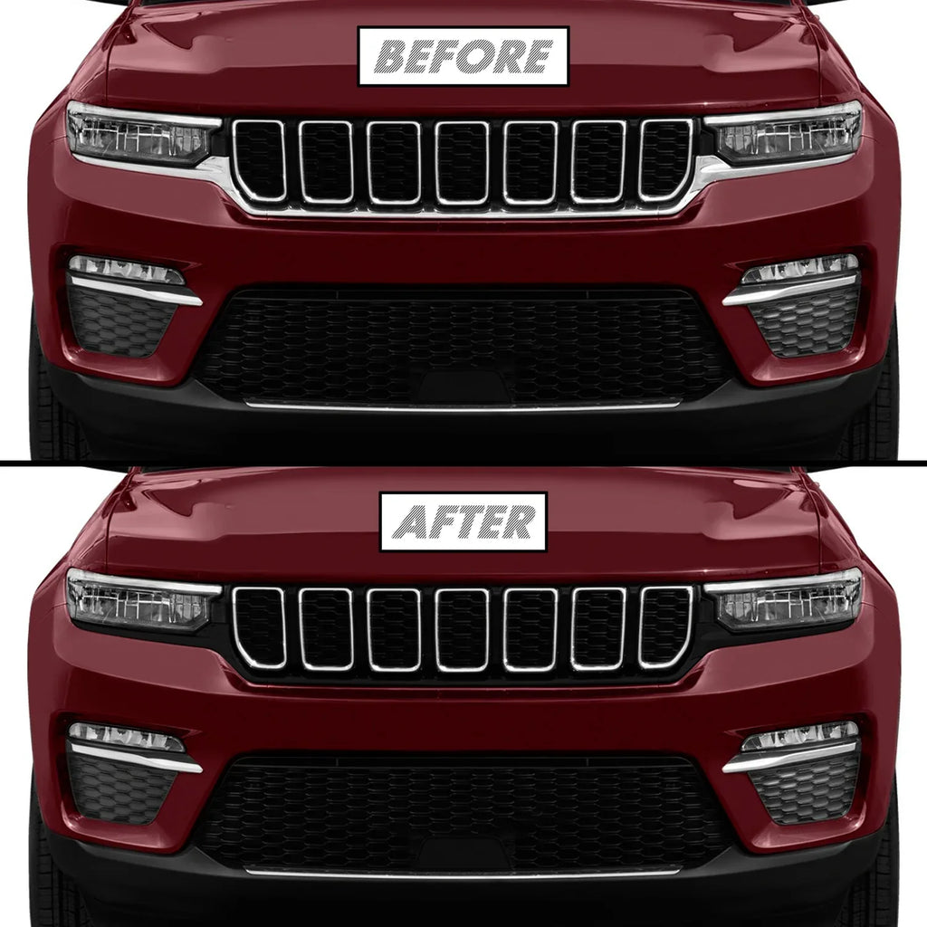 2022-2025 Jeep Grand Cherokee | Front Bumper Trim Chrome Delete PreCut Vinyl Wrap