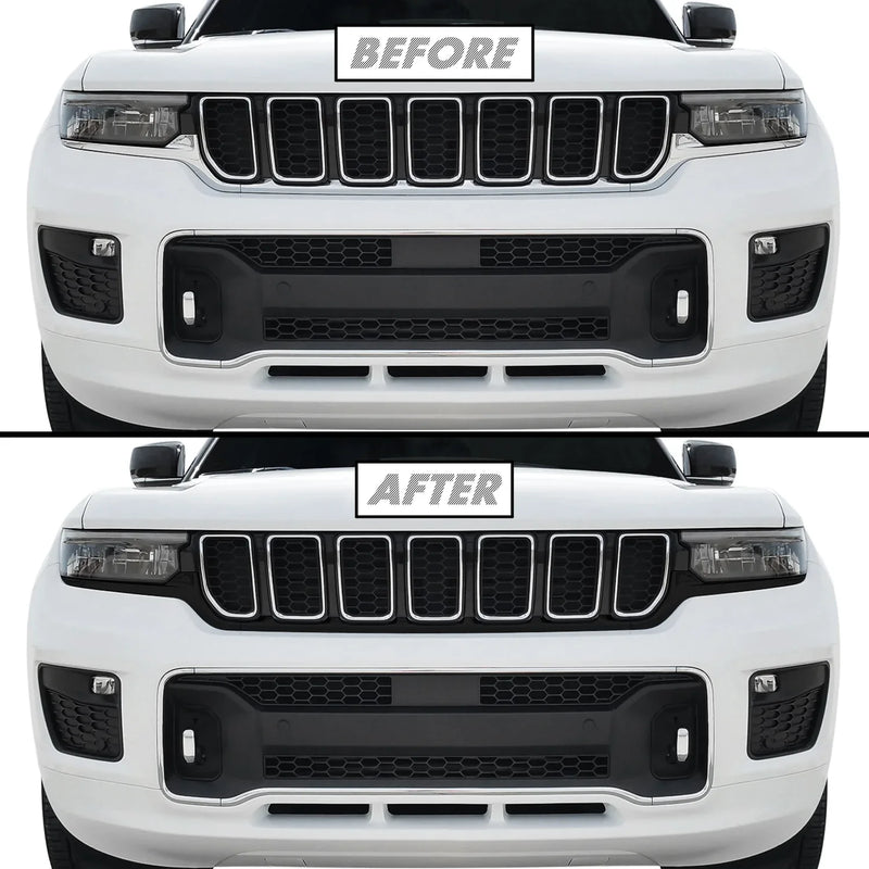 2021-2025 Jeep Grand Cherokee L | Front Bumper Trim Chrome Delete PreCut Vinyl Wrap