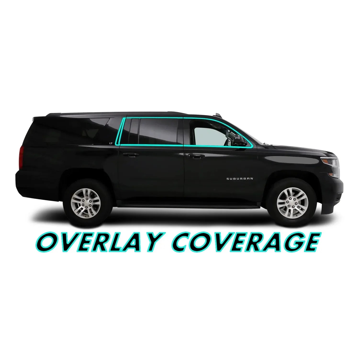 2015-2020 Chevrolet Suburban X-Cab | Window Trim Chrome Delete PreCut Vinyl Wrap