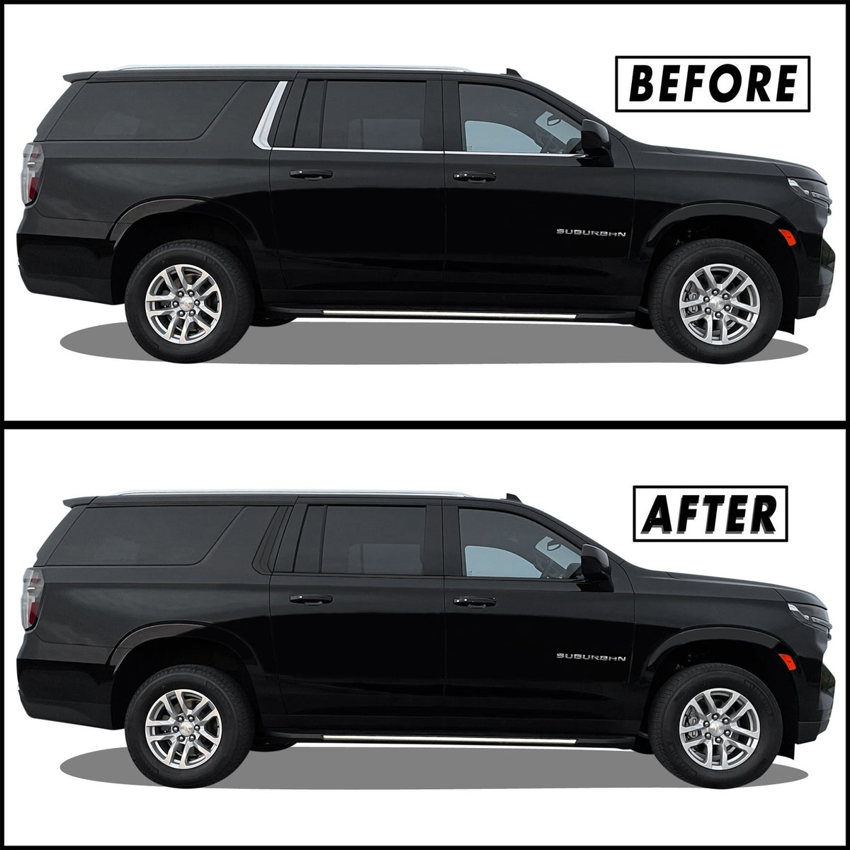 2021-2023 Chevrolet Suburban | Window Trim Chrome Delete PreCut Vinyl ...