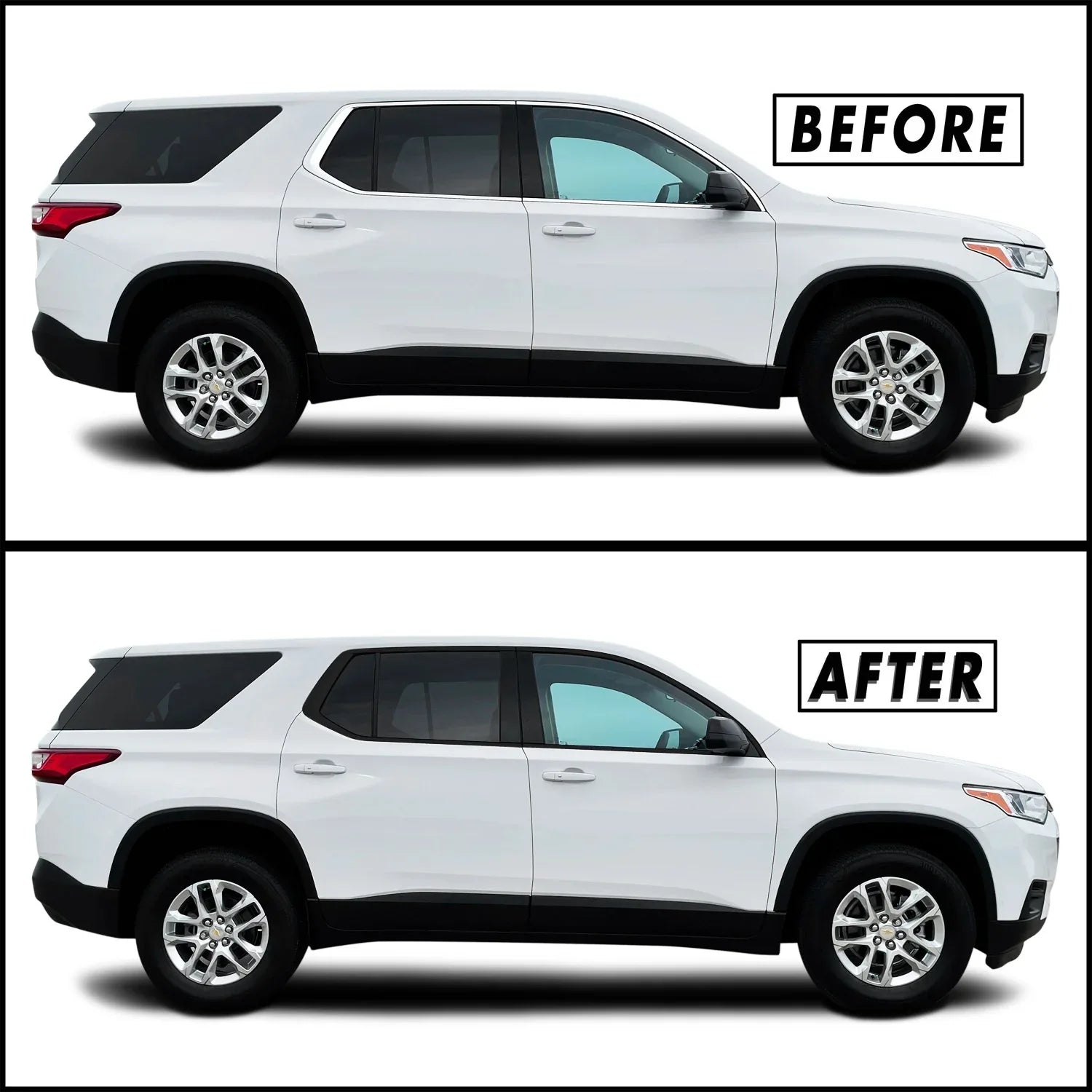 2018-2022 Chevrolet Traverse | Window Trim Chrome Delete PreCut Vinyl Wrap