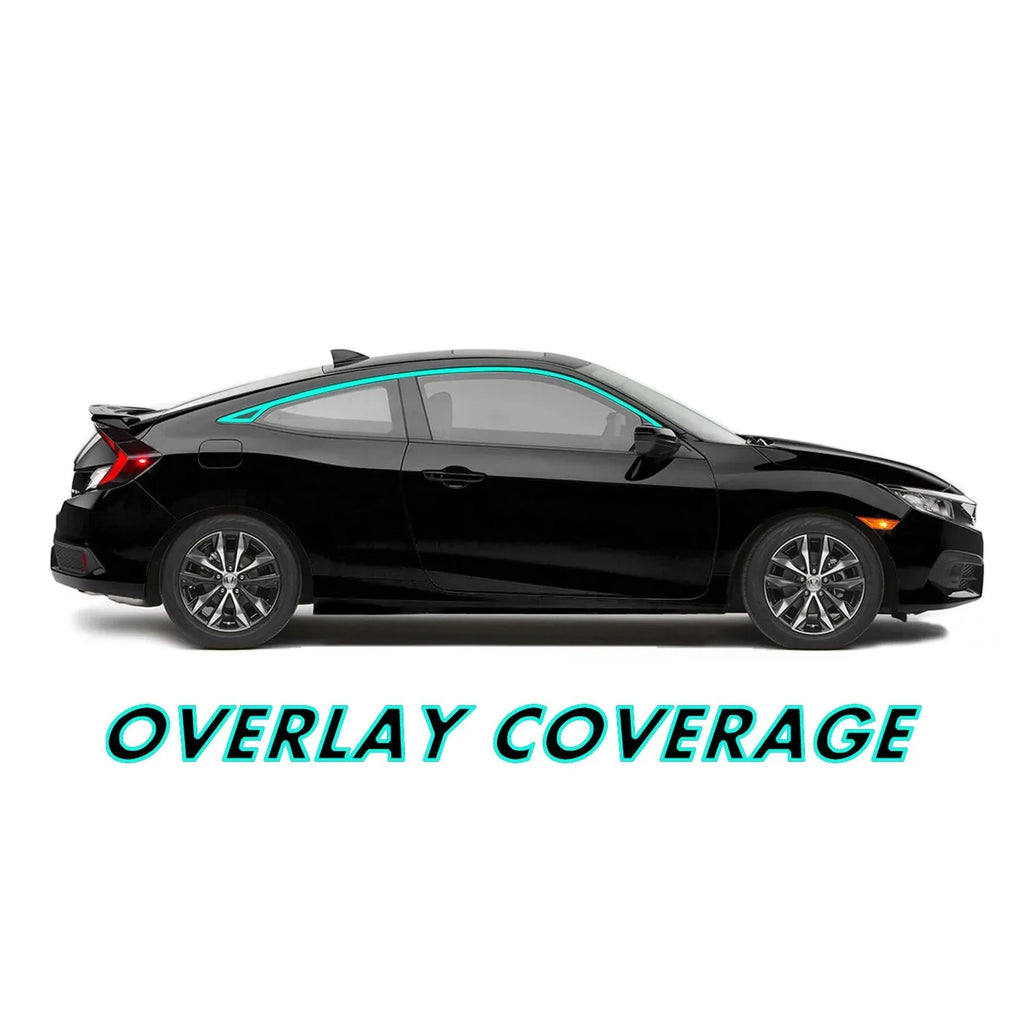 2016-2021 Honda Civic Coupe | Window Trim Chrome Delete PreCut Vinyl Wrap