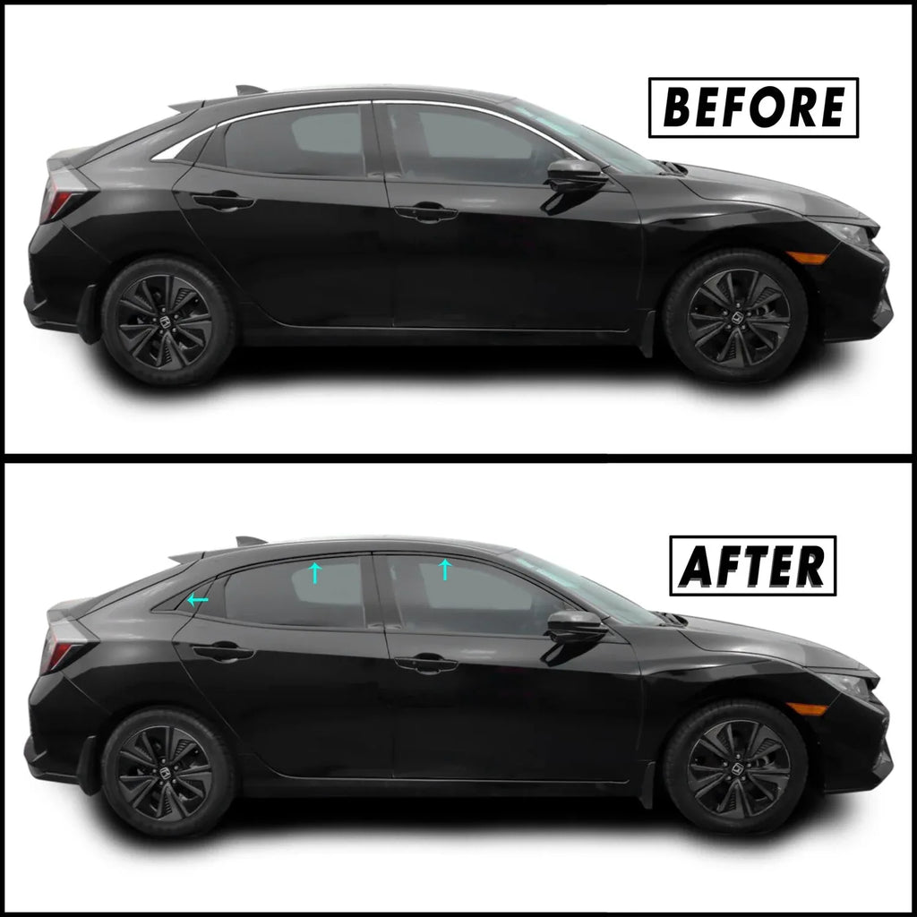 2016-2021 Honda Civic Hatchback | Window Trim Chrome Delete PreCut Vinyl Wrap