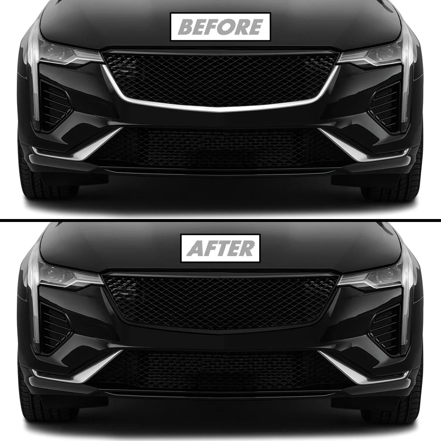2020-2026 Cadillac CT4 | Front Grill Trim Chrome Delete PreCut Vinyl Wrap