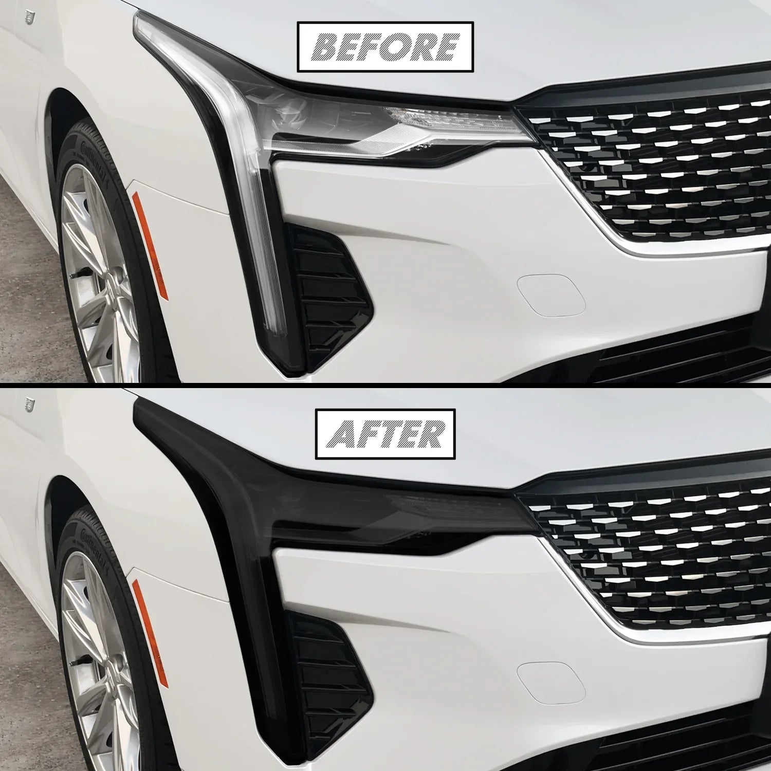 2020-2023 Cadillac CT4 | Headlight PreCut Tint Overlays