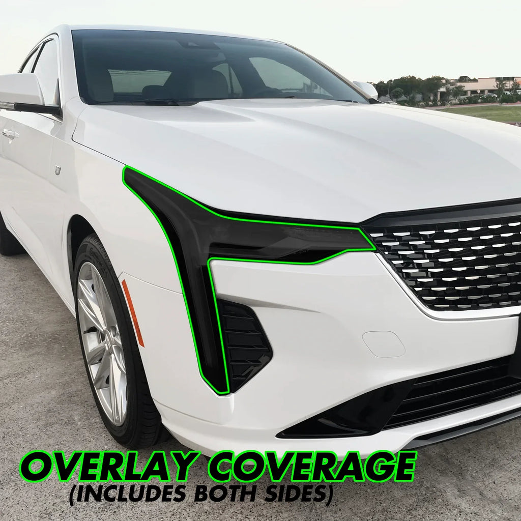 2020-2023 Cadillac CT4 | Headlight PreCut Tint Overlays