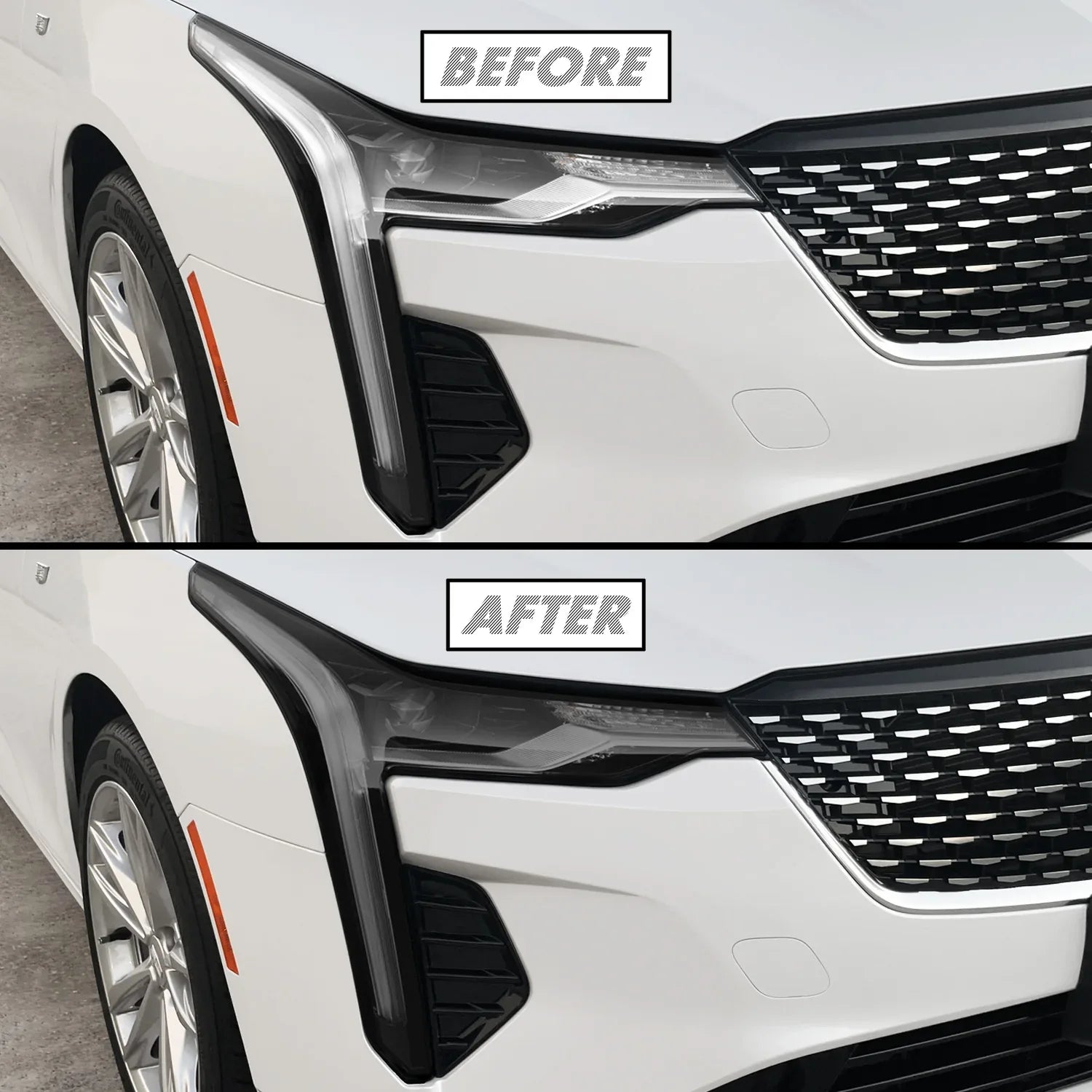 2020-2023 Cadillac CT4 | Headlight PreCut Tint Overlays