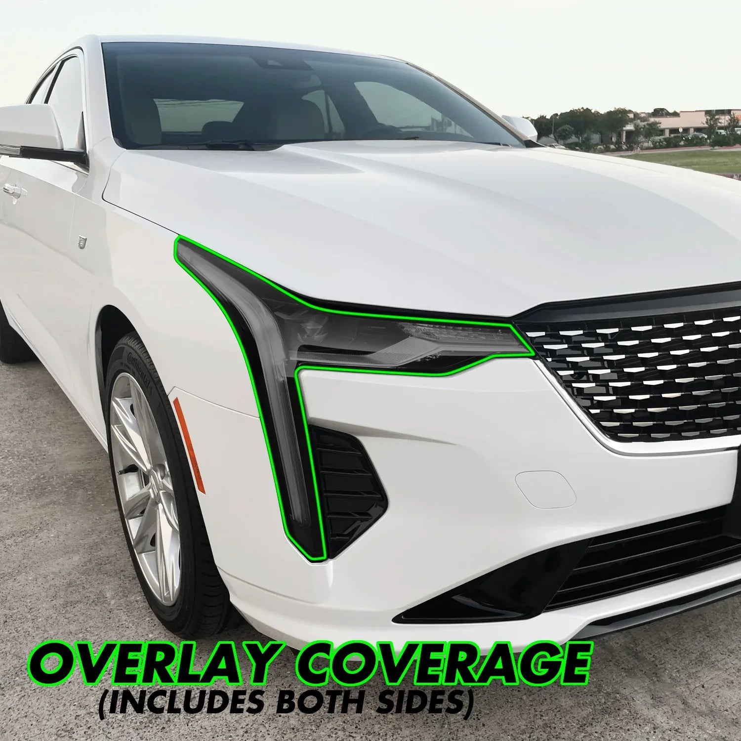 2020-2023 Cadillac CT4 | Headlight PreCut Tint Overlays